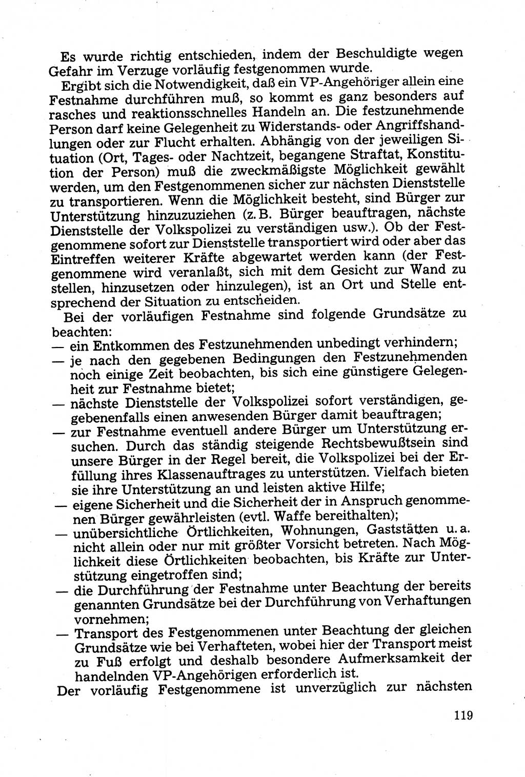 Strafprozessuale und taktisch-methodische Grundfragen der Freiheitsentziehung im Ermittlungsverfahren [Deutsche Demokratische Republik (DDR)] 1982, Seite 119 (Strafproz. Grundfr. EV DDR 1982, S. 119)