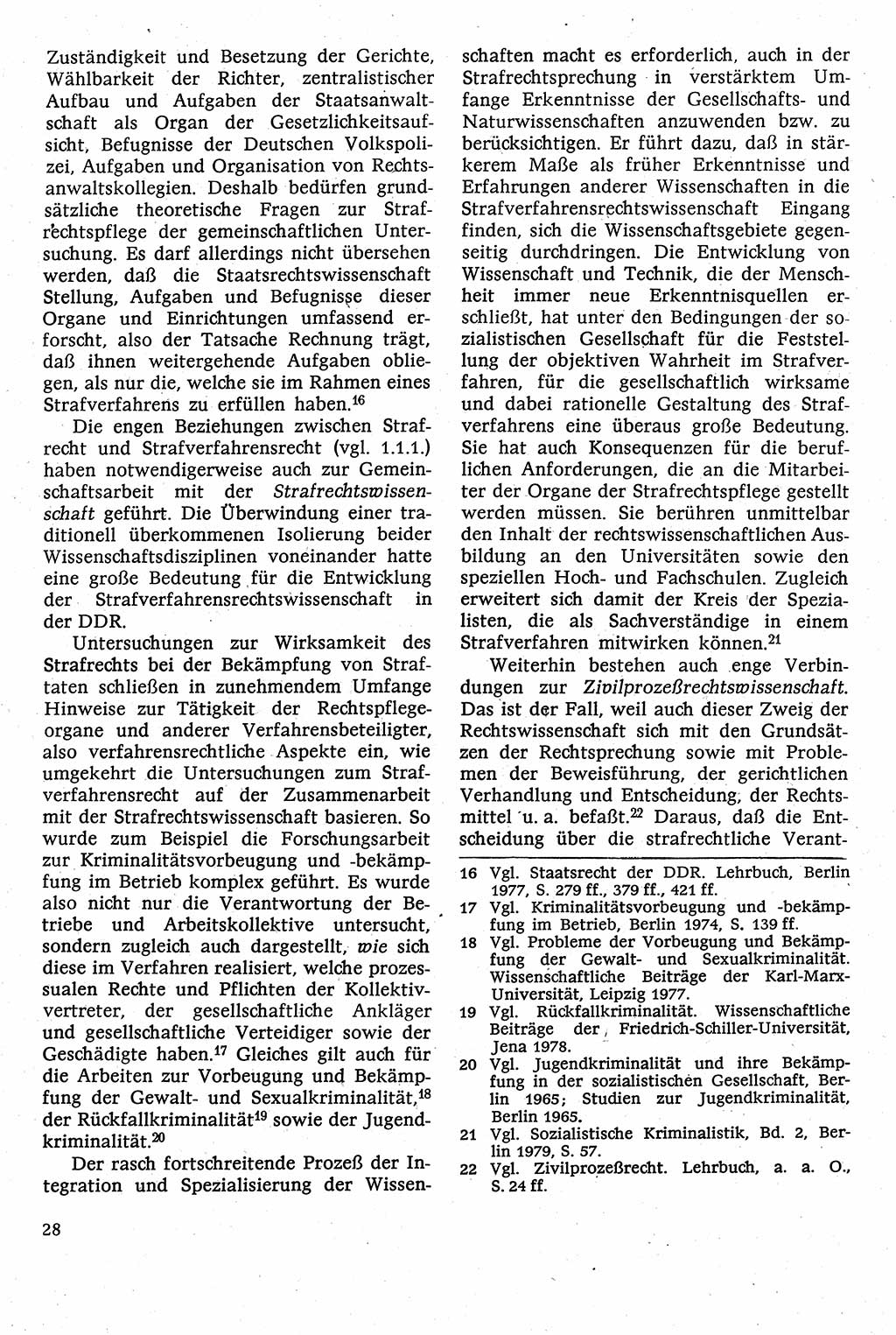Strafverfahrensrecht [Deutsche Demokratische Republik (DDR)], Lehrbuch 1982, Seite 28 (Strafverf.-R. DDR Lb. 1982, S. 28)