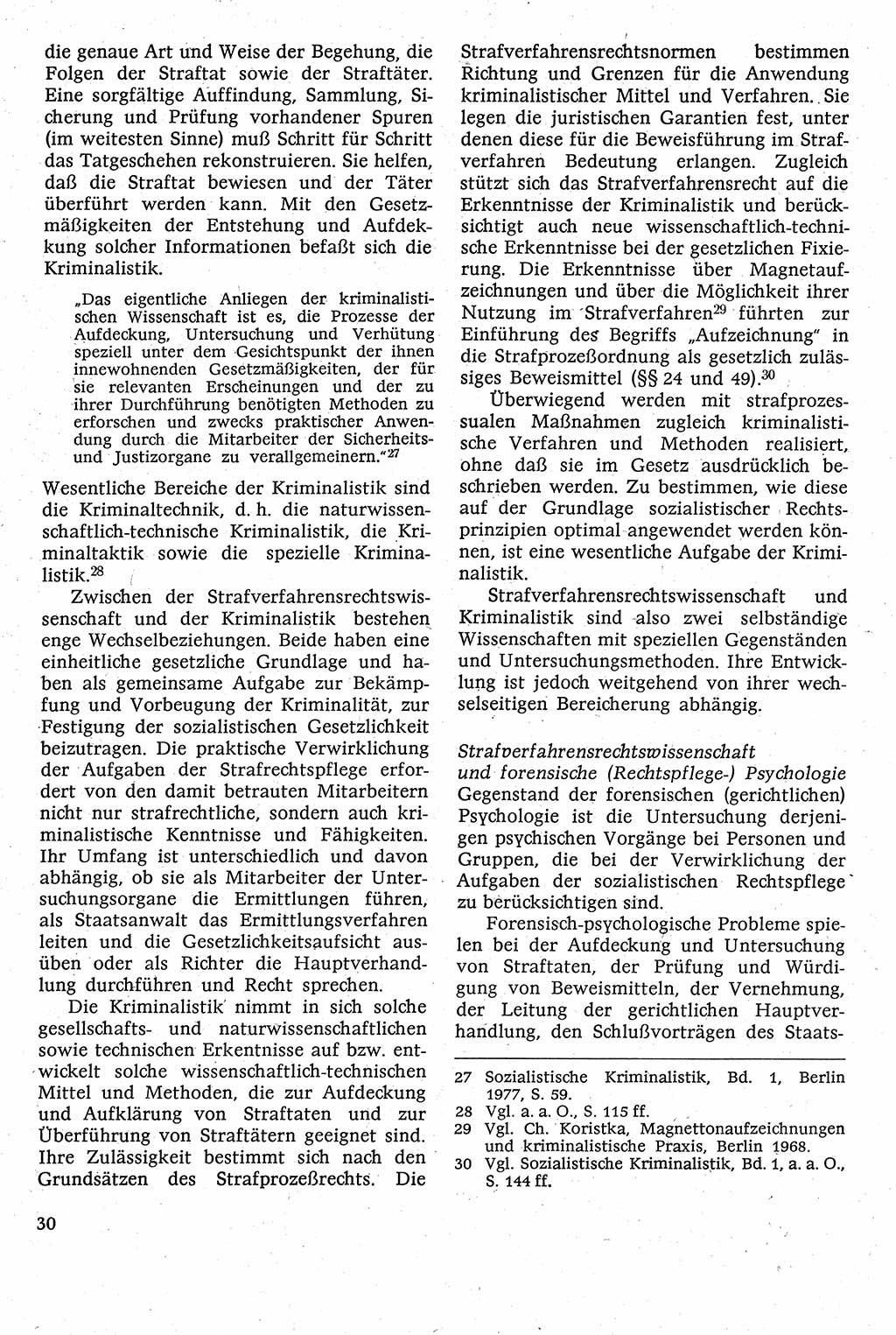 Strafverfahrensrecht [Deutsche Demokratische Republik (DDR)], Lehrbuch 1982, Seite 30 (Strafverf.-R. DDR Lb. 1982, S. 30)
