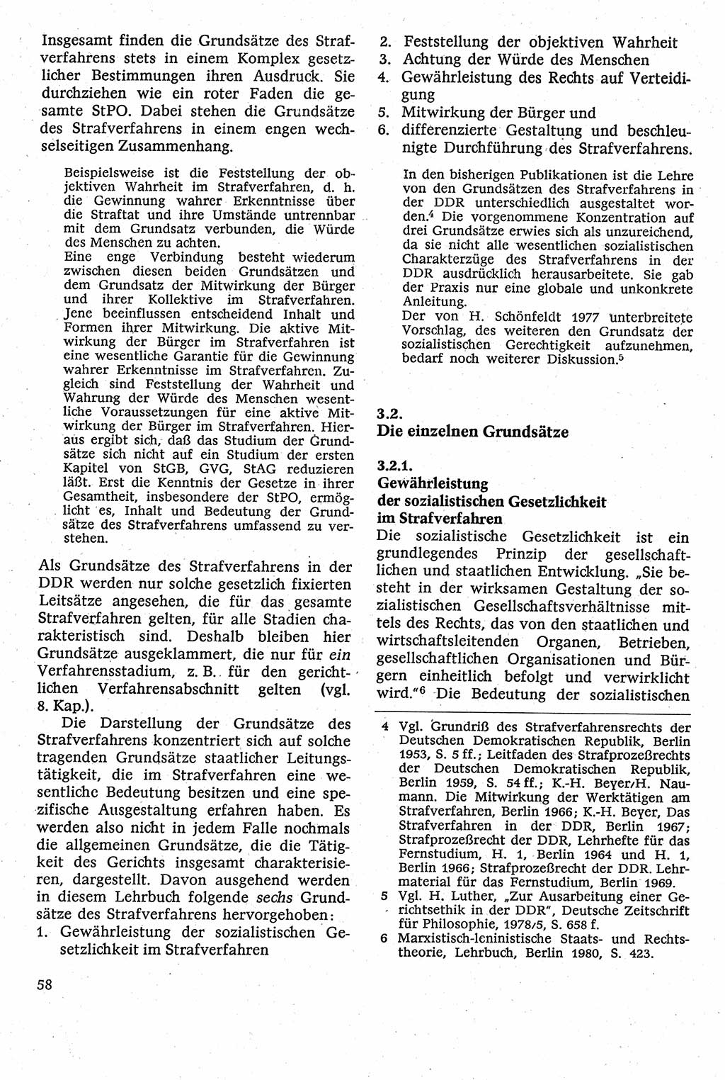 Strafverfahrensrecht [Deutsche Demokratische Republik (DDR)], Lehrbuch 1982, Seite 58 (Strafverf.-R. DDR Lb. 1982, S. 58)