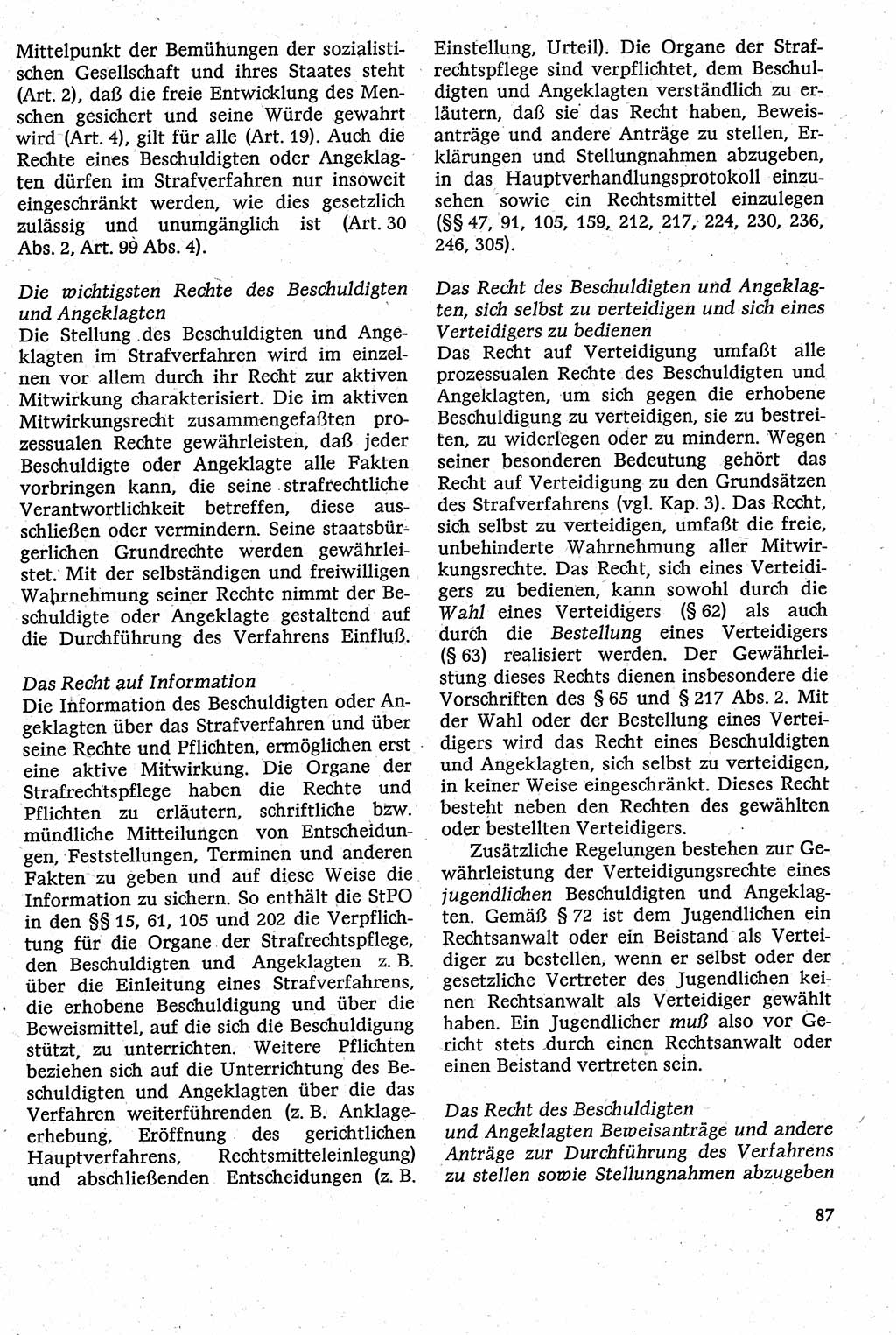 Strafverfahrensrecht [Deutsche Demokratische Republik (DDR)], Lehrbuch 1982, Seite 87 (Strafverf.-R. DDR Lb. 1982, S. 87)