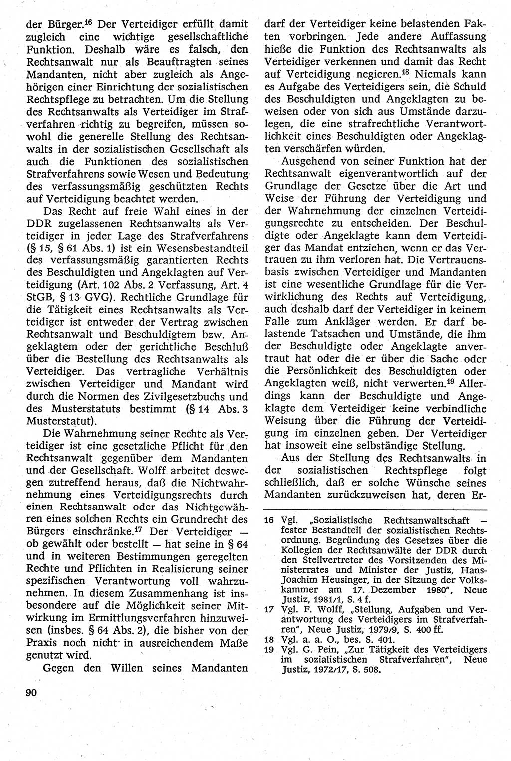 Strafverfahrensrecht [Deutsche Demokratische Republik (DDR)], Lehrbuch 1982, Seite 90 (Strafverf.-R. DDR Lb. 1982, S. 90)