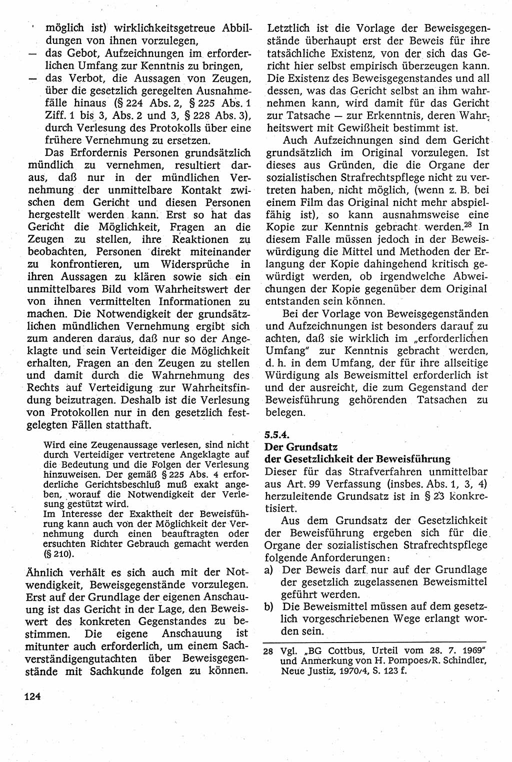 Strafverfahrensrecht [Deutsche Demokratische Republik (DDR)], Lehrbuch 1982, Seite 124 (Strafverf.-R. DDR Lb. 1982, S. 124)