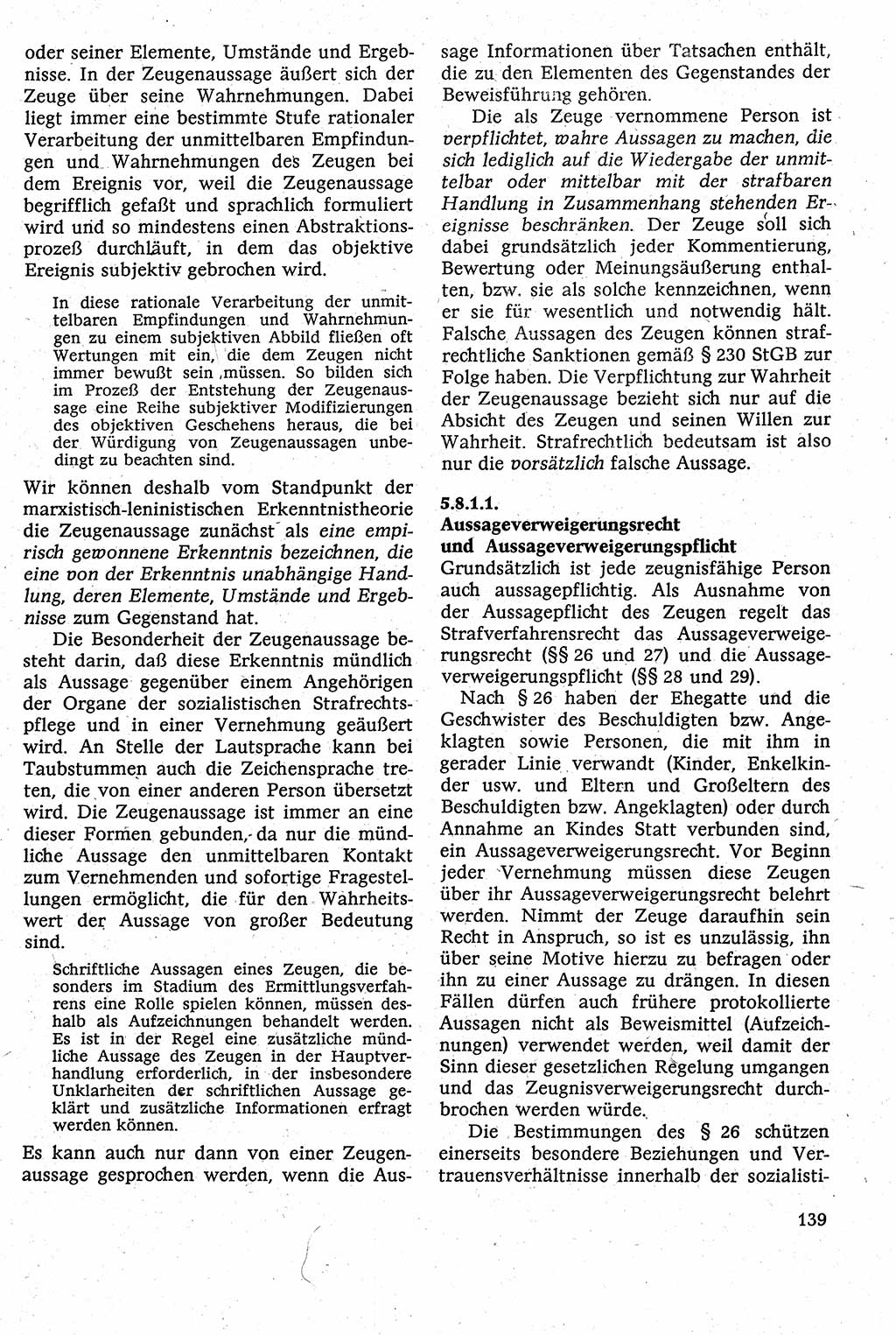 Strafverfahrensrecht [Deutsche Demokratische Republik (DDR)], Lehrbuch 1982, Seite 139 (Strafverf.-R. DDR Lb. 1982, S. 139)