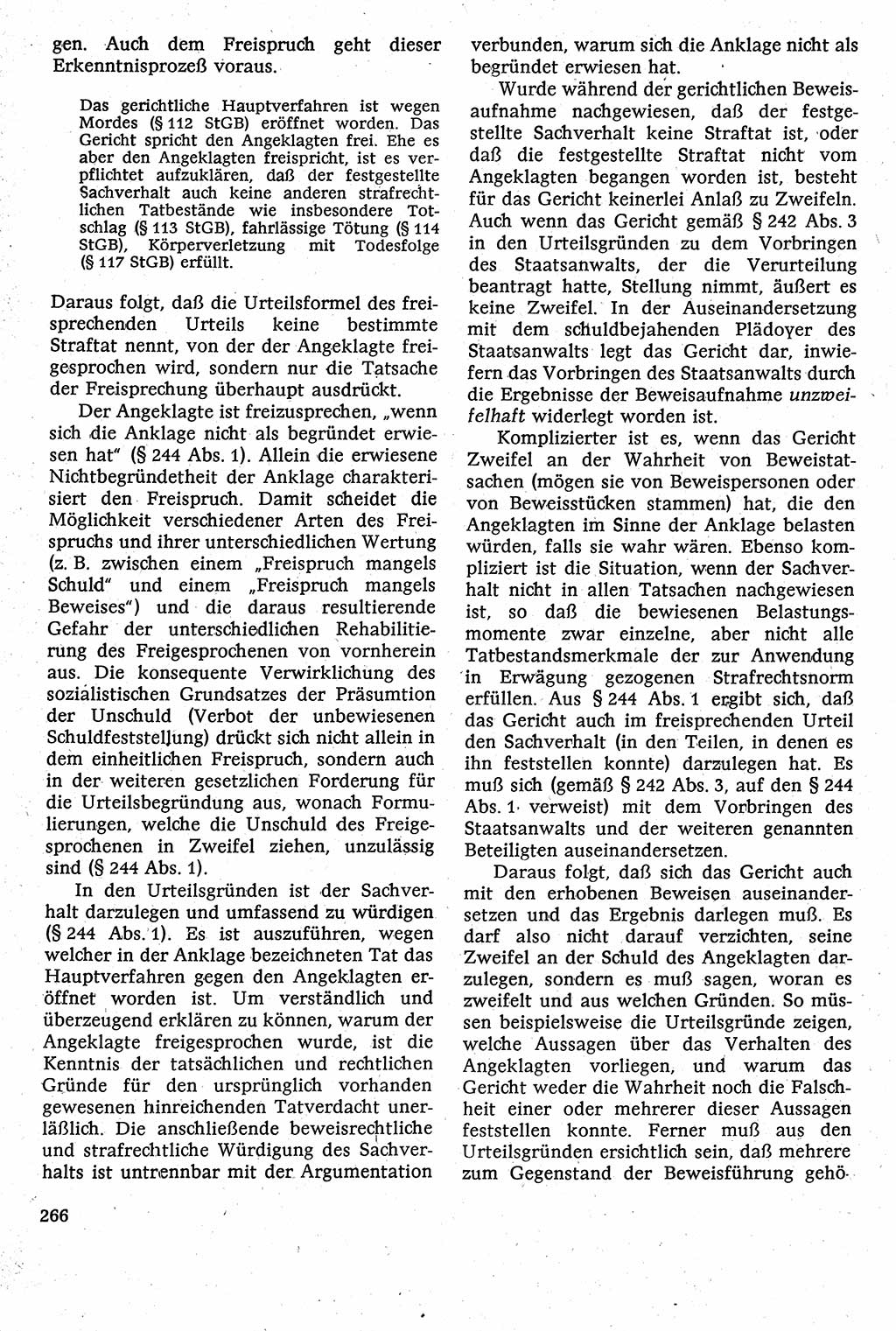 Strafverfahrensrecht [Deutsche Demokratische Republik (DDR)], Lehrbuch 1982, Seite 266 (Strafverf.-R. DDR Lb. 1982, S. 266)
