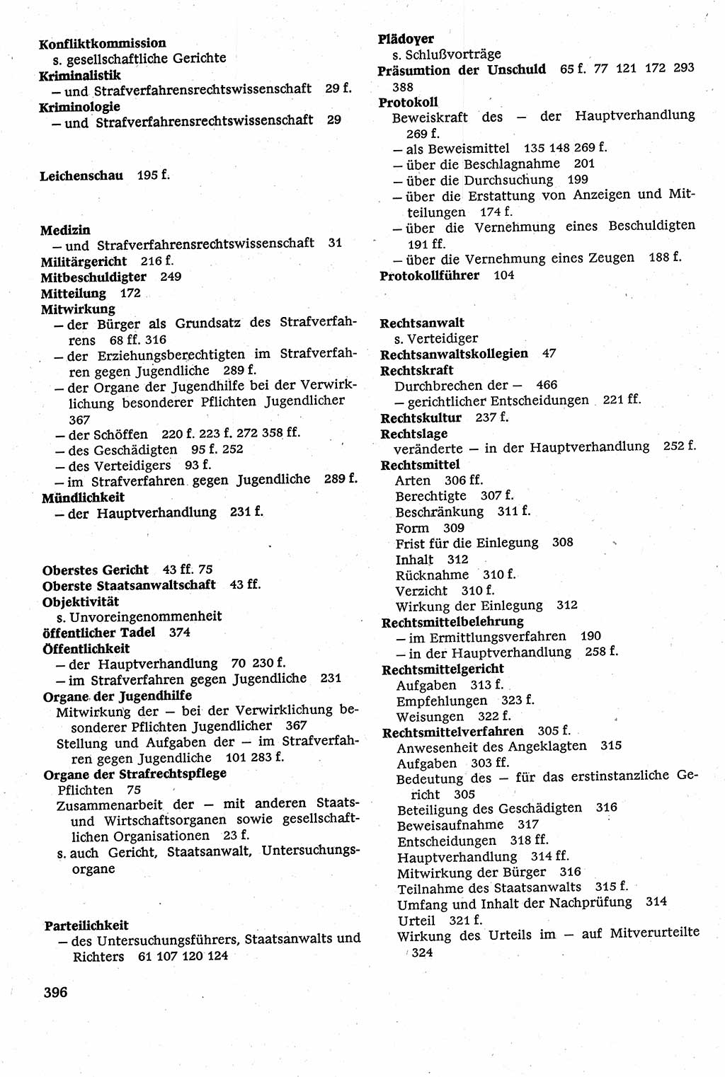 Strafverfahrensrecht [Deutsche Demokratische Republik (DDR)], Lehrbuch 1982, Seite 396 (Strafverf.-R. DDR Lb. 1982, S. 396)