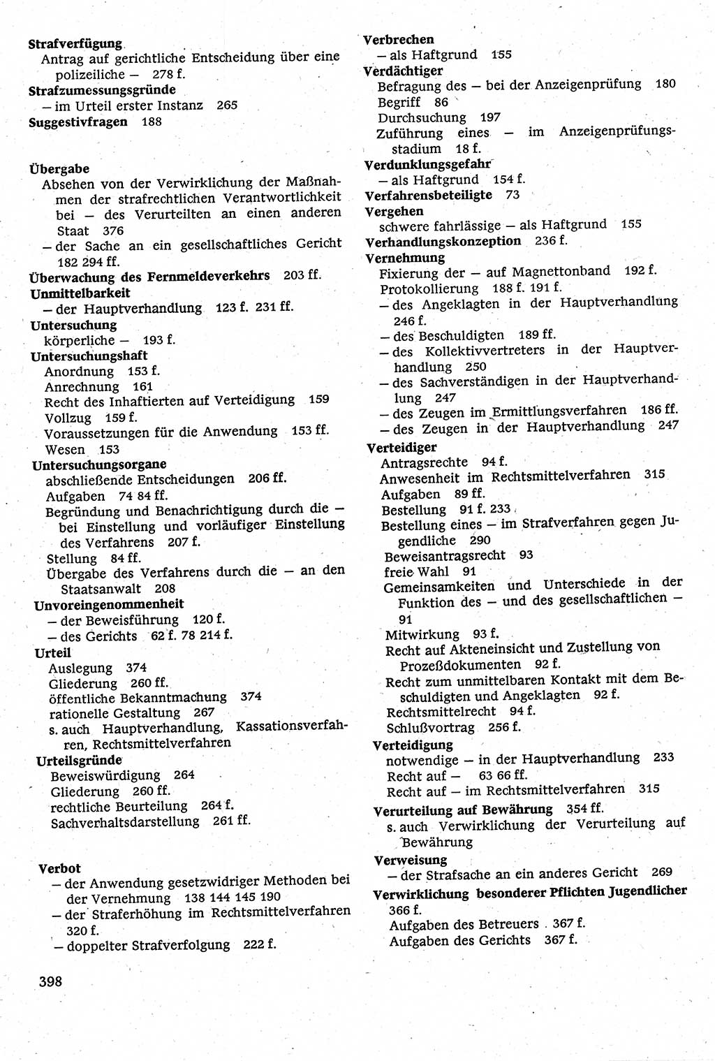 Strafverfahrensrecht [Deutsche Demokratische Republik (DDR)], Lehrbuch 1982, Seite 398 (Strafverf.-R. DDR Lb. 1982, S. 398)