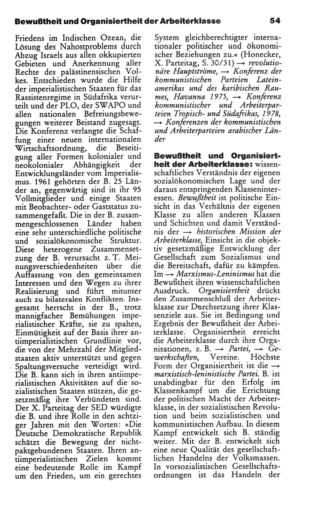 Wörterbuch des wissenschaftlichen Kommunismus [Deutsche Demokratische Republik (DDR)] 1982, Seite 54 (Wb. wiss. Komm. DDR 1982, S. 54)