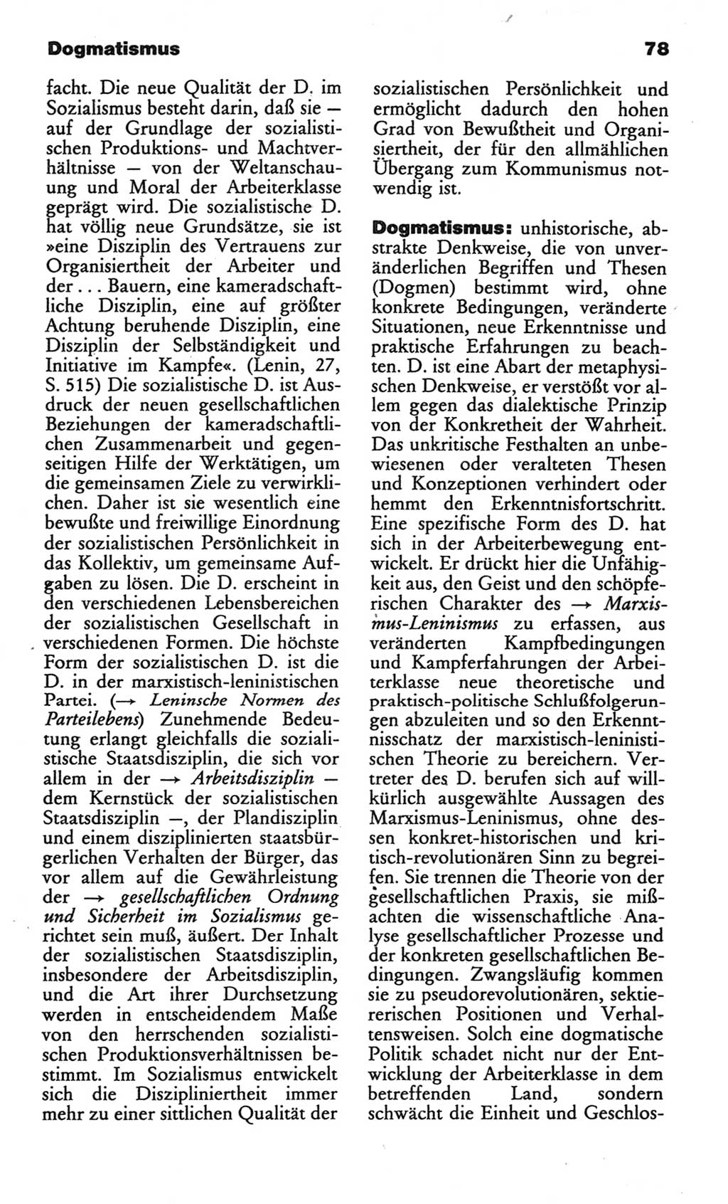Wörterbuch des wissenschaftlichen Kommunismus [Deutsche Demokratische Republik (DDR)] 1982, Seite 78 (Wb. wiss. Komm. DDR 1982, S. 78)