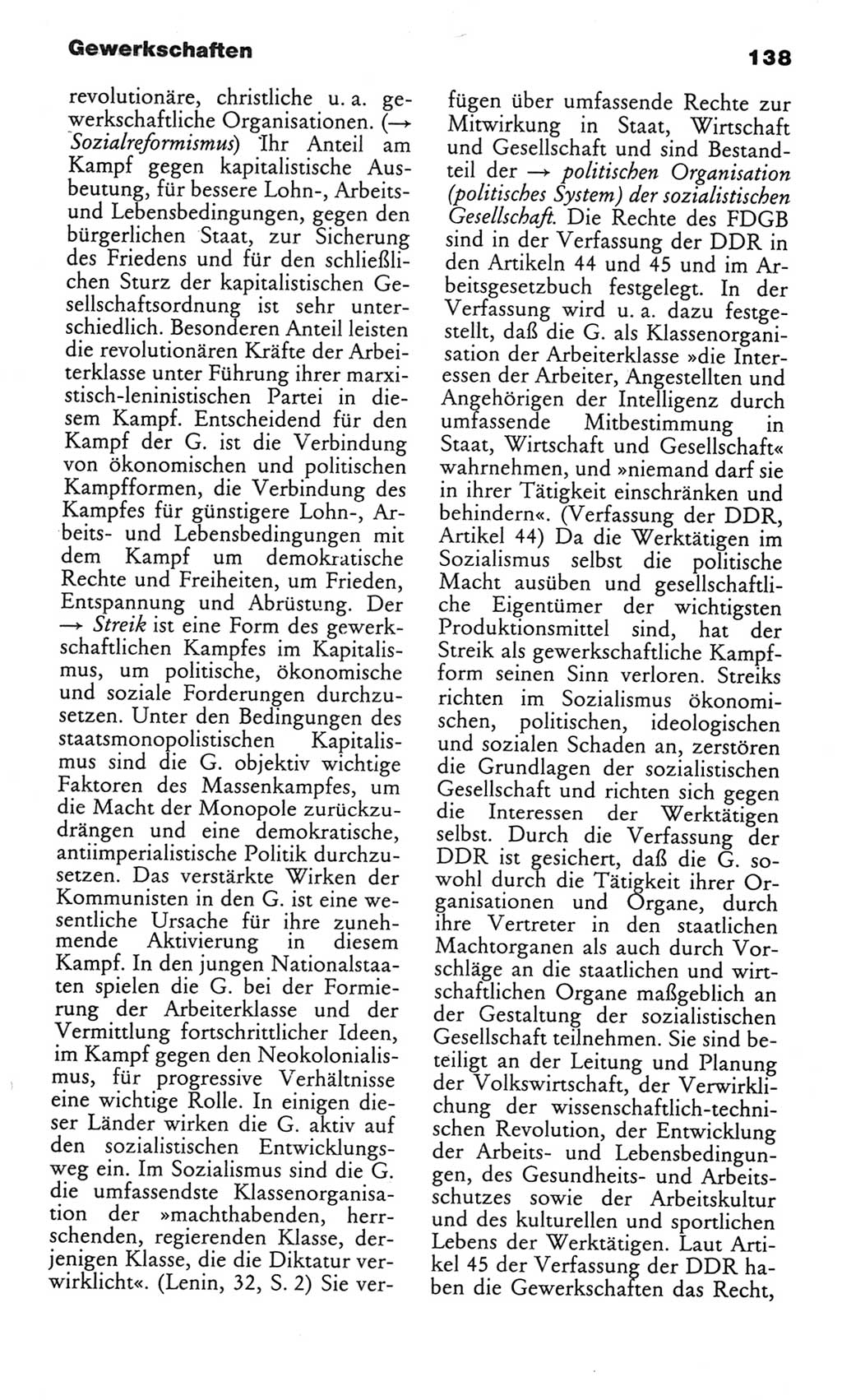 Wörterbuch des wissenschaftlichen Kommunismus [Deutsche Demokratische Republik (DDR)] 1982, Seite 138 (Wb. wiss. Komm. DDR 1982, S. 138)