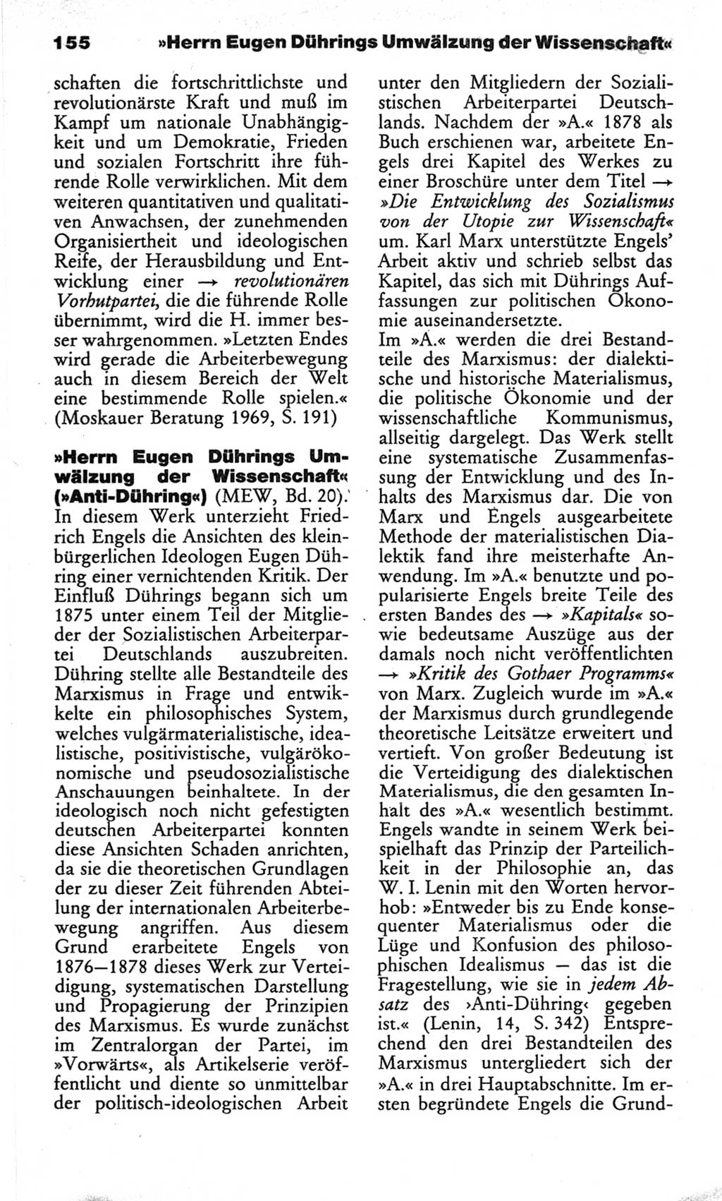Wörterbuch des wissenschaftlichen Kommunismus [Deutsche Demokratische Republik (DDR)] 1982, Seite 155 (Wb. wiss. Komm. DDR 1982, S. 155)