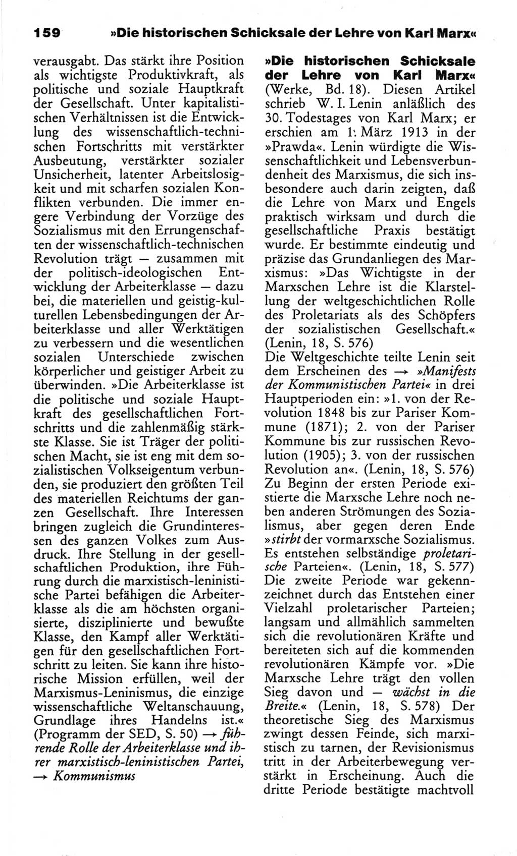 Wörterbuch des wissenschaftlichen Kommunismus [Deutsche Demokratische Republik (DDR)] 1982, Seite 159 (Wb. wiss. Komm. DDR 1982, S. 159)