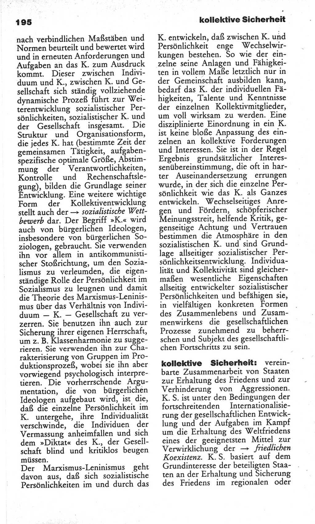 Wörterbuch des wissenschaftlichen Kommunismus [Deutsche Demokratische Republik (DDR)] 1982, Seite 195 (Wb. wiss. Komm. DDR 1982, S. 195)
