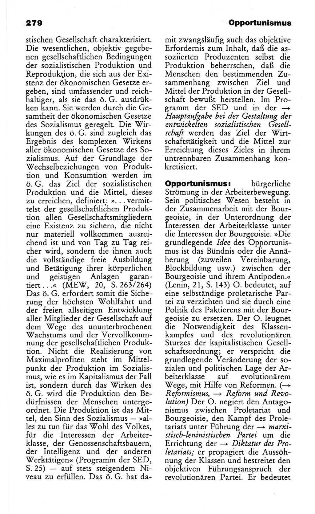 Wörterbuch des wissenschaftlichen Kommunismus [Deutsche Demokratische Republik (DDR)] 1982, Seite 279 (Wb. wiss. Komm. DDR 1982, S. 279)