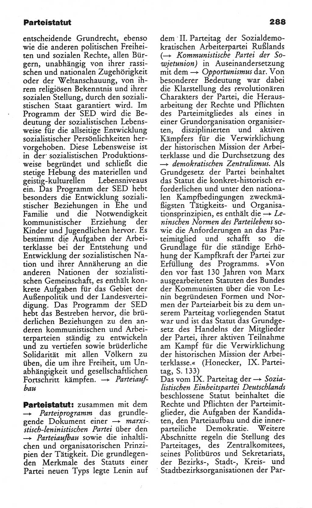 Wörterbuch des wissenschaftlichen Kommunismus [Deutsche Demokratische Republik (DDR)] 1982, Seite 288 (Wb. wiss. Komm. DDR 1982, S. 288)