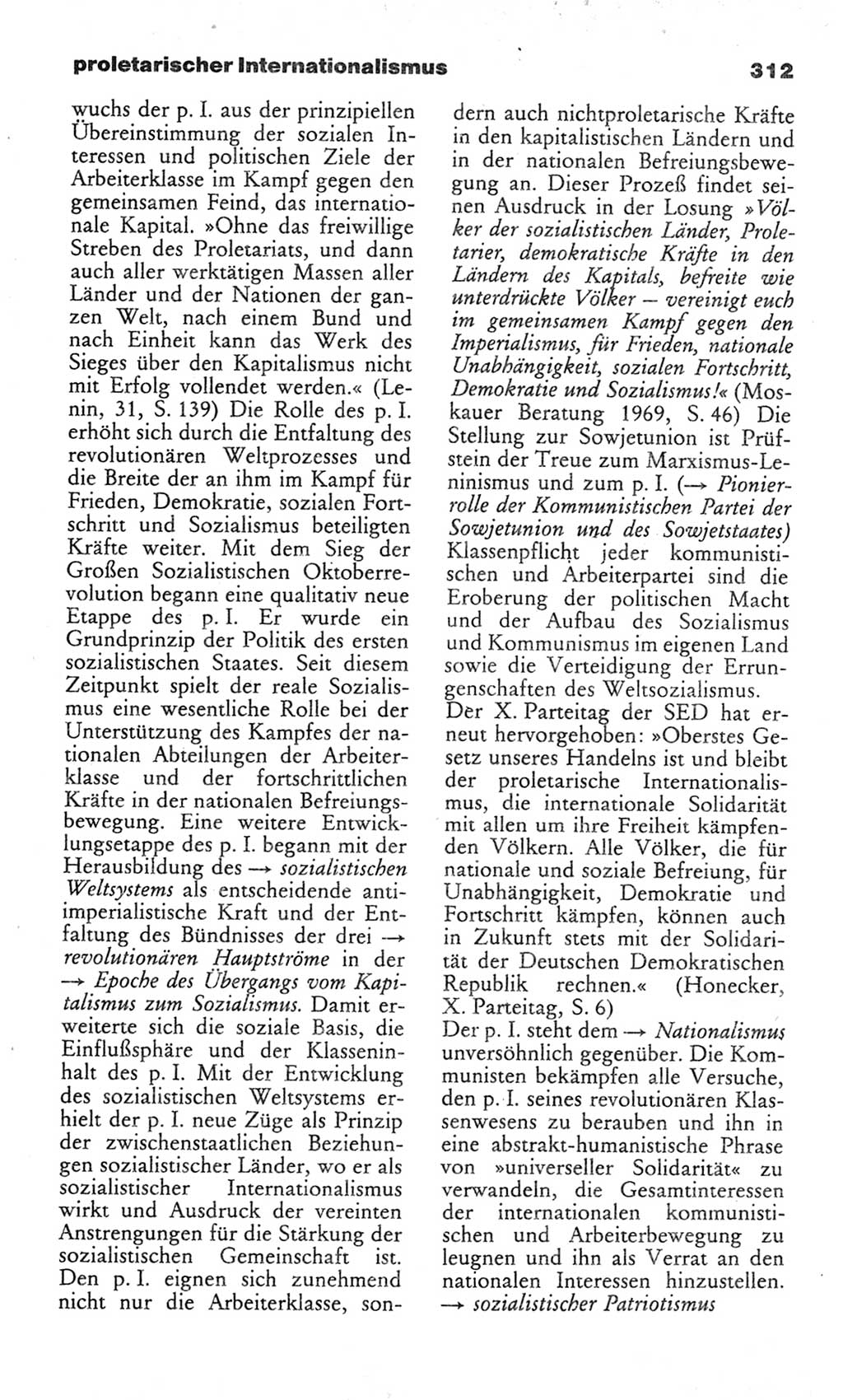 Wörterbuch des wissenschaftlichen Kommunismus [Deutsche Demokratische Republik (DDR)] 1982, Seite 312 (Wb. wiss. Komm. DDR 1982, S. 312)