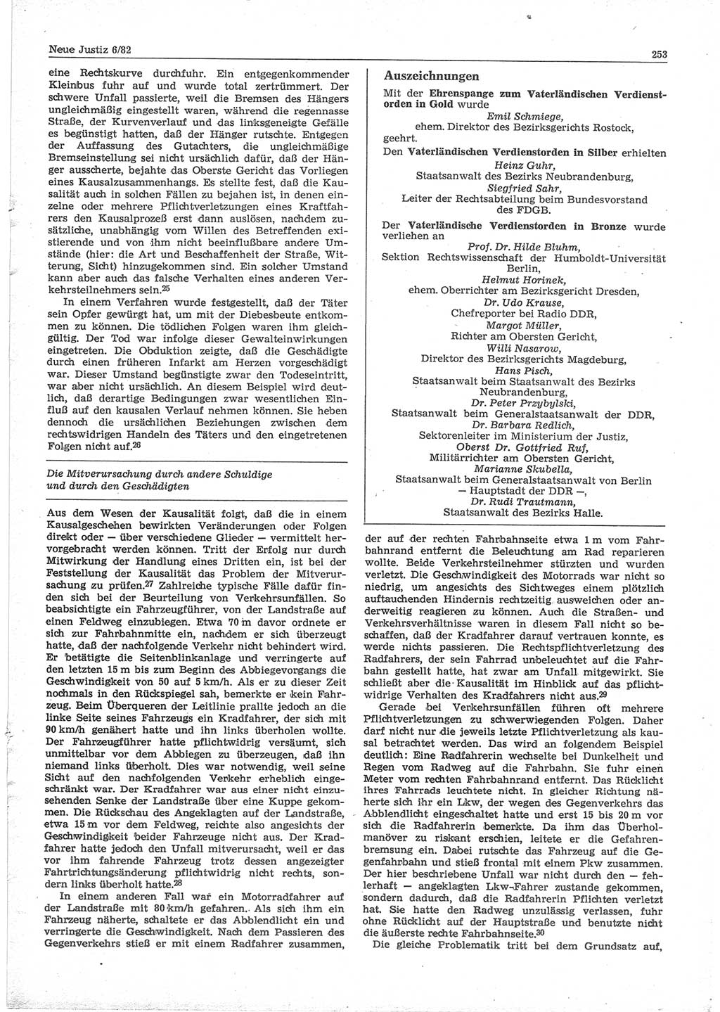 Neue Justiz (NJ), Zeitschrift für sozialistisches Recht und Gesetzlichkeit [Deutsche Demokratische Republik (DDR)], 36. Jahrgang 1982, Seite 253 (NJ DDR 1982, S. 253)