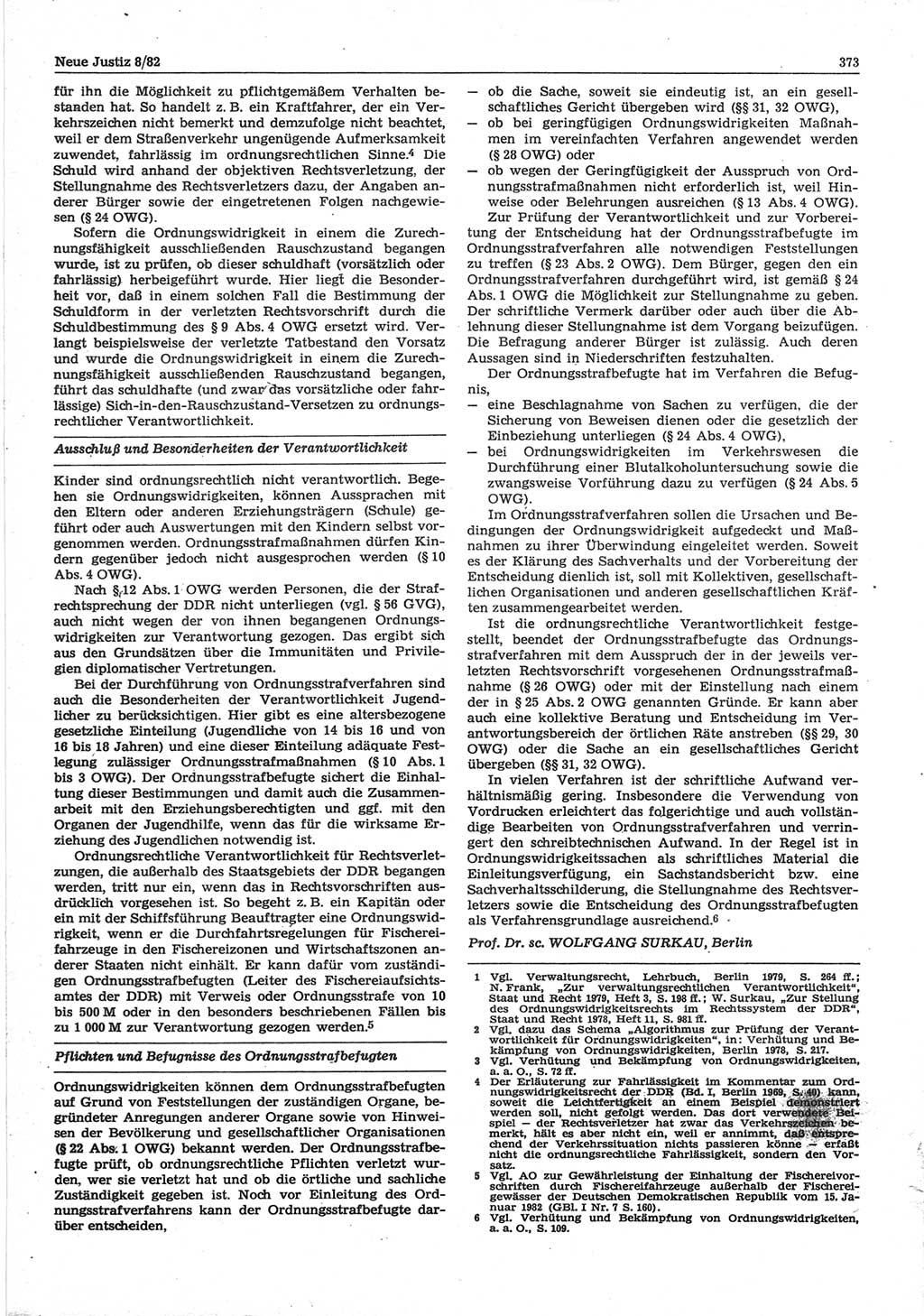 Neue Justiz (NJ), Zeitschrift für sozialistisches Recht und Gesetzlichkeit [Deutsche Demokratische Republik (DDR)], 36. Jahrgang 1982, Seite 373 (NJ DDR 1982, S. 373)