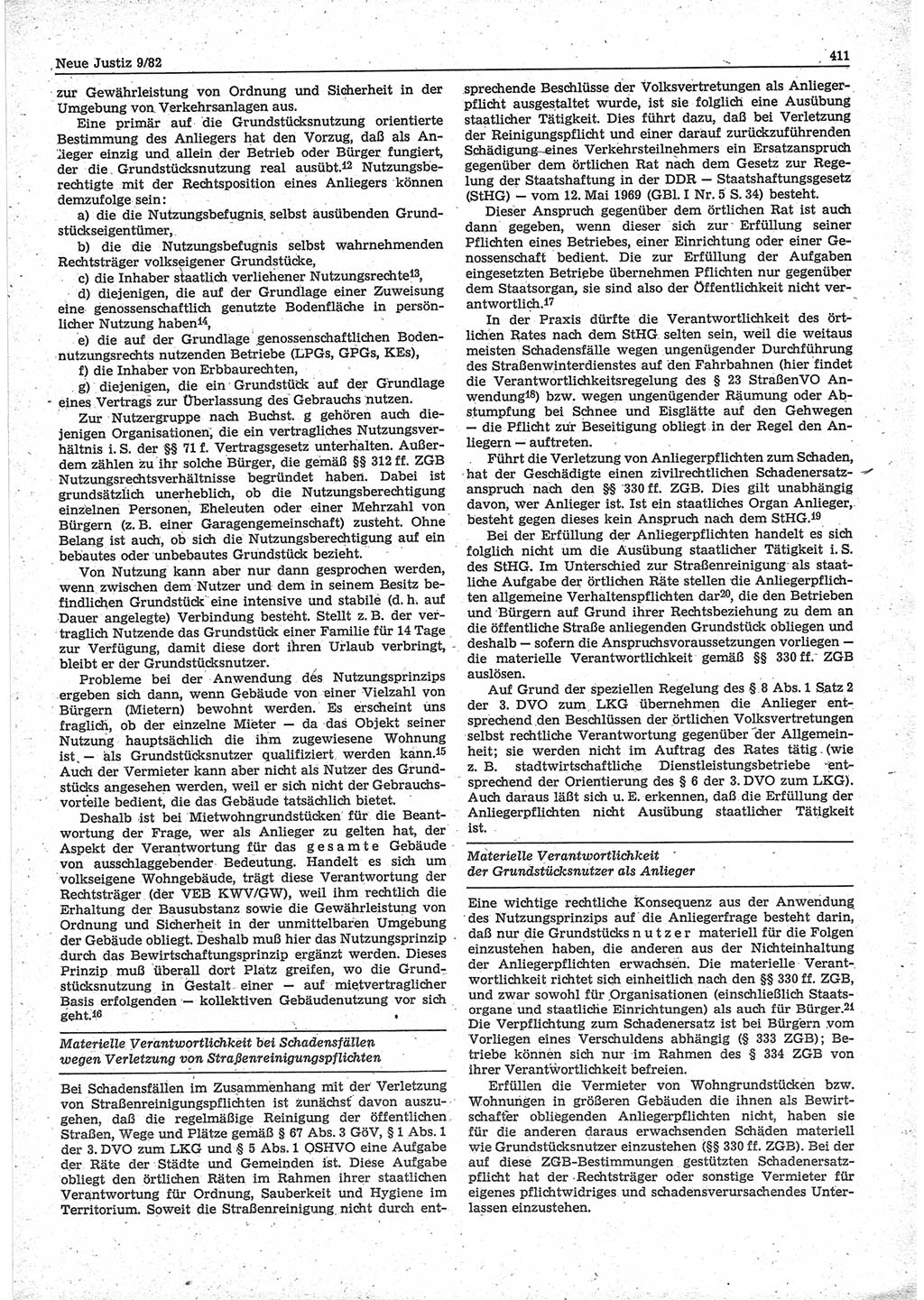 Neue Justiz (NJ), Zeitschrift für sozialistisches Recht und Gesetzlichkeit [Deutsche Demokratische Republik (DDR)], 36. Jahrgang 1982, Seite 411 (NJ DDR 1982, S. 411)