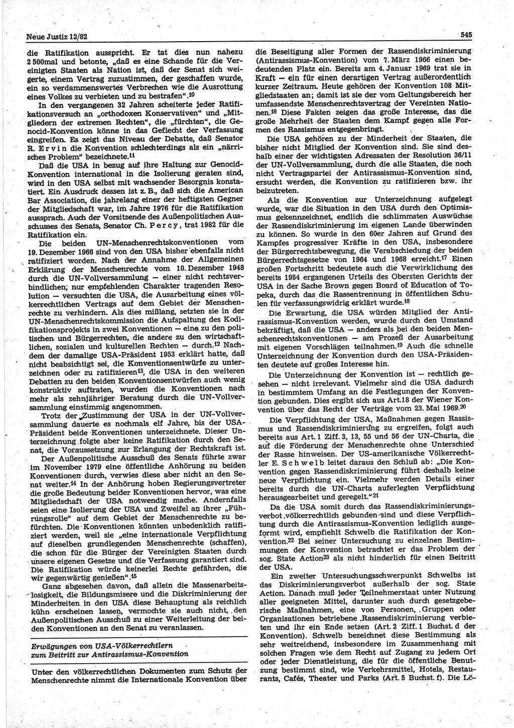 Neue Justiz (NJ), Zeitschrift für sozialistisches Recht und Gesetzlichkeit [Deutsche Demokratische Republik (DDR)], 36. Jahrgang 1982, Seite 545 (NJ DDR 1982, S. 545)