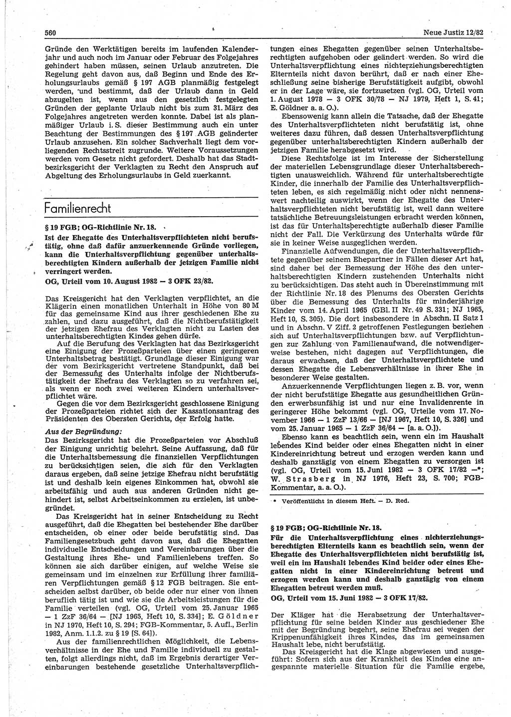 Neue Justiz (NJ), Zeitschrift für sozialistisches Recht und Gesetzlichkeit [Deutsche Demokratische Republik (DDR)], 36. Jahrgang 1982, Seite 560 (NJ DDR 1982, S. 560)