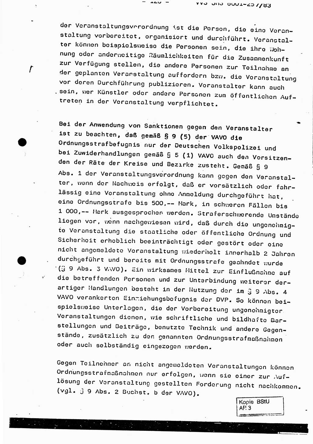 Dissertation, Oberst Helmut Lubas (BV Mdg.), Oberstleutnant Manfred Eschberger (HA IX), Oberleutnant Hans-Jürgen Ludwig (JHS), Ministerium für Staatssicherheit (MfS) [Deutsche Demokratische Republik (DDR)], Juristische Hochschule (JHS), Vertrauliche Verschlußsache (VVS) o001-257/83, Potsdam 1983, Seite 126 (Diss. MfS DDR JHS VVS o001-257/83 1983, S. 126)