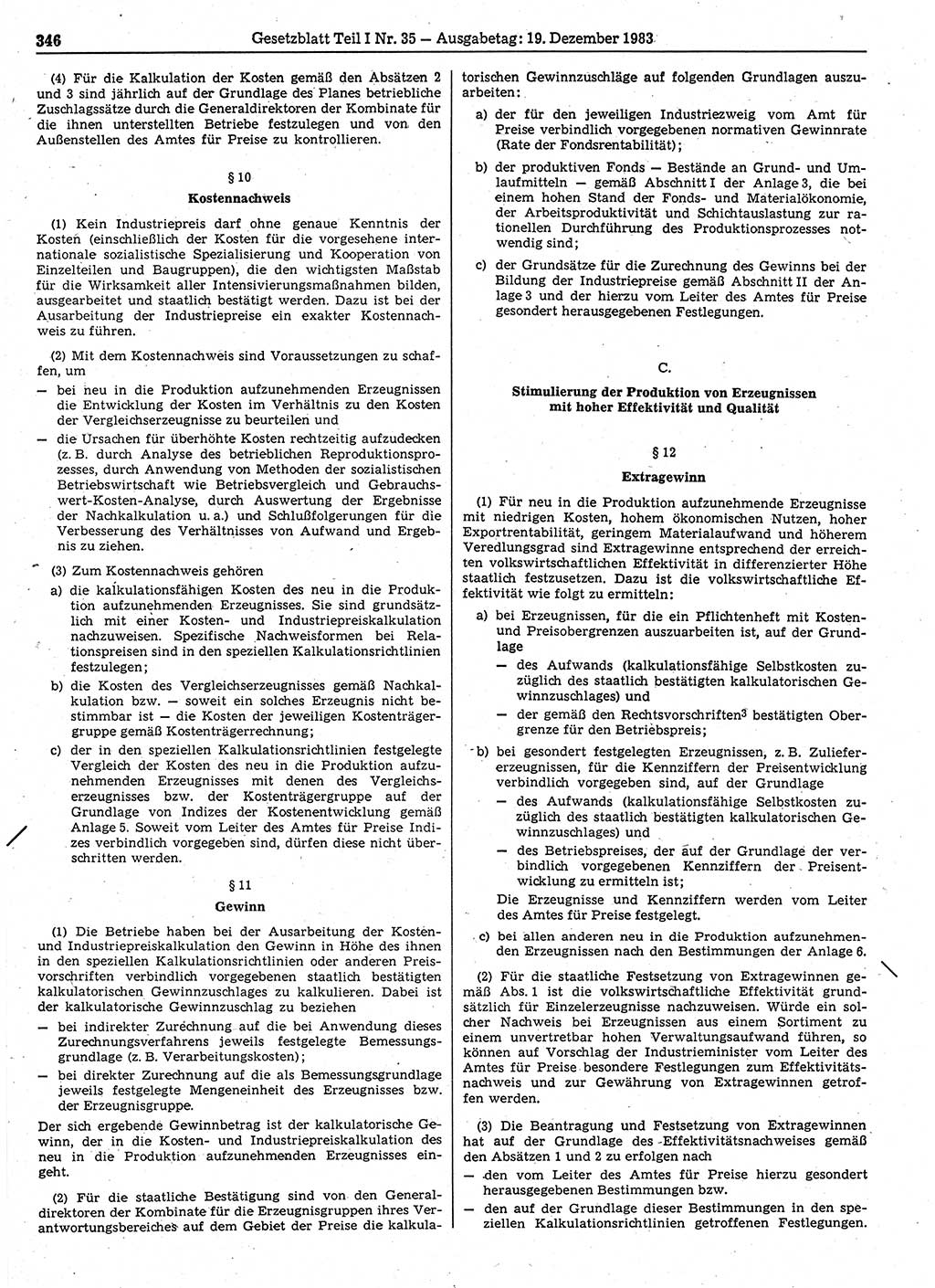 Gesetzblatt (GBl.) der Deutschen Demokratischen Republik (DDR) Teil Ⅰ 1983, Seite 346 (GBl. DDR Ⅰ 1983, S. 346)