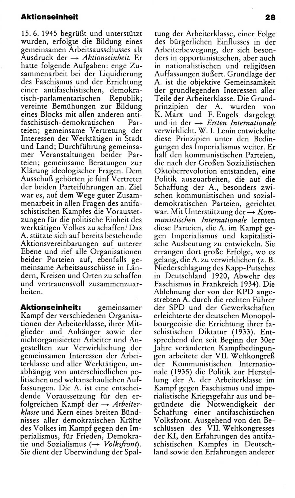 Kleines politisches Wörterbuch [Deutsche Demokratische Republik (DDR)] 1983, Seite 28 (Kl. pol. Wb. DDR 1983, S. 28)