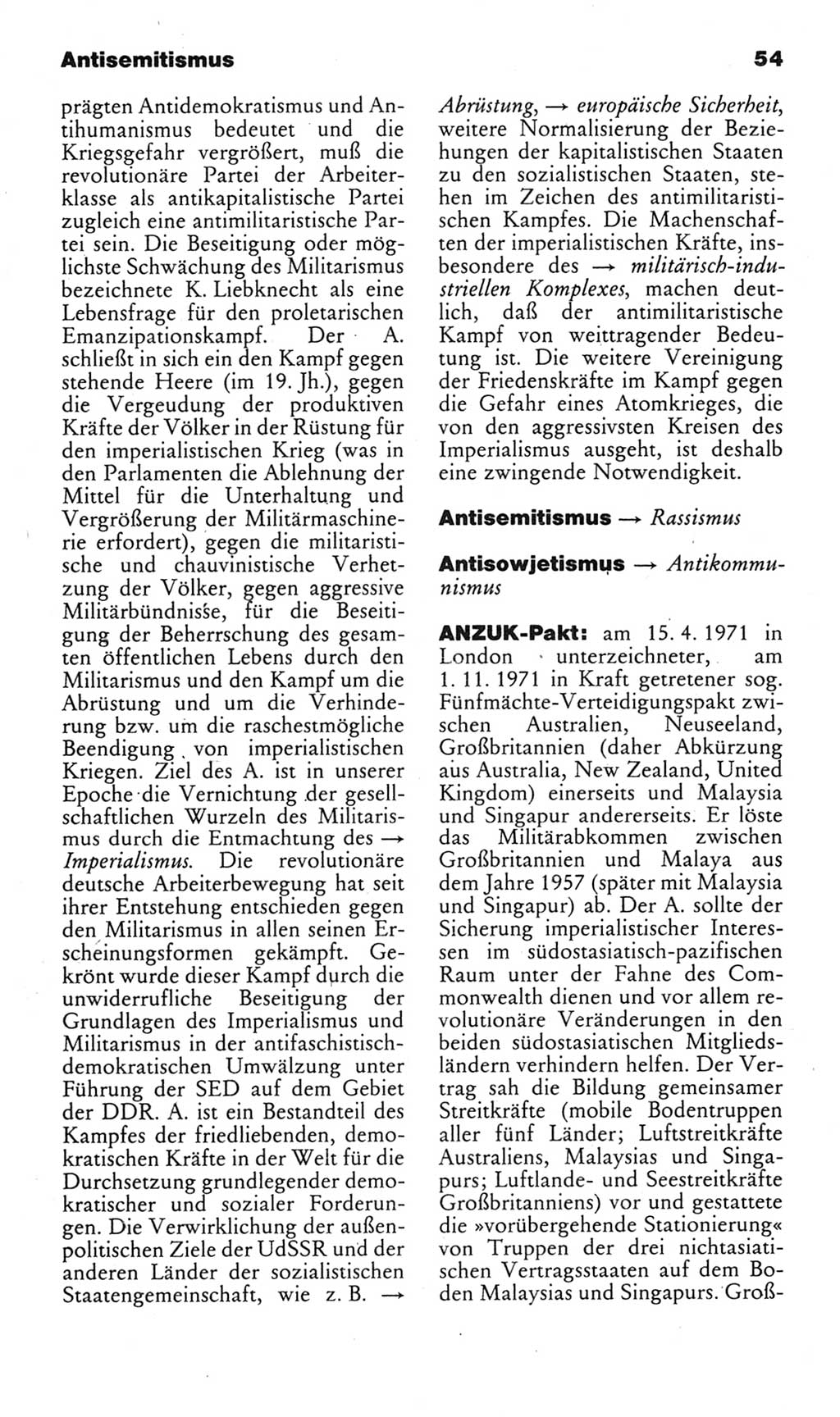 Kleines politisches Wörterbuch [Deutsche Demokratische Republik (DDR)] 1983, Seite 54 (Kl. pol. Wb. DDR 1983, S. 54)