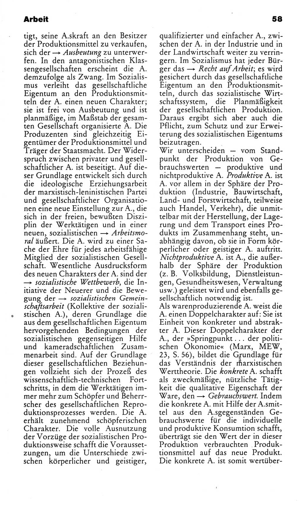 Kleines politisches Wörterbuch [Deutsche Demokratische Republik (DDR)] 1983, Seite 58 (Kl. pol. Wb. DDR 1983, S. 58)
