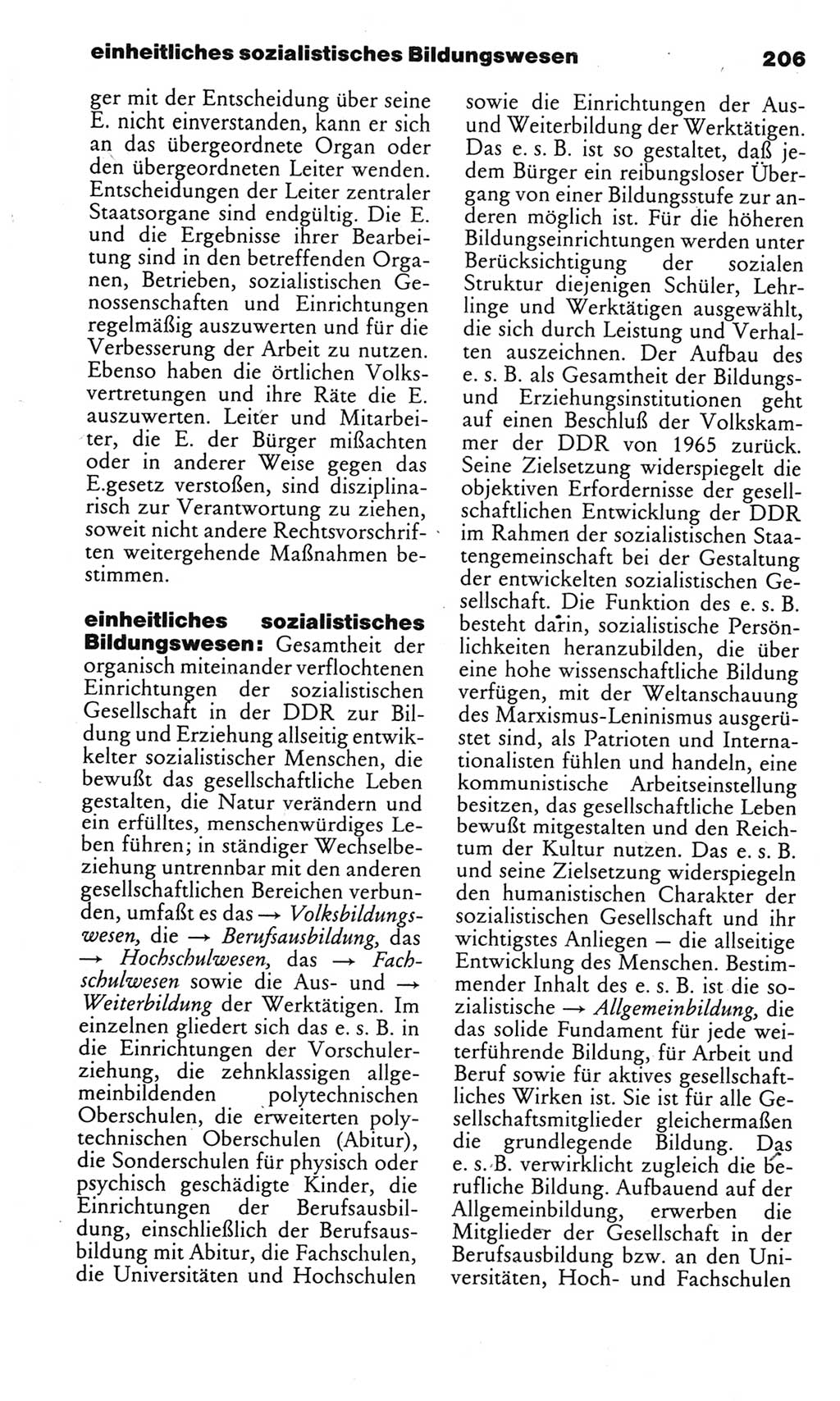 Kleines politisches Wörterbuch [Deutsche Demokratische Republik (DDR)] 1983, Seite 206 (Kl. pol. Wb. DDR 1983, S. 206)