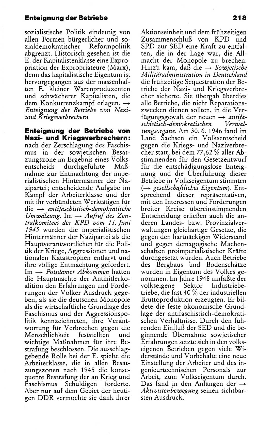 Kleines politisches Wörterbuch [Deutsche Demokratische Republik (DDR)] 1983, Seite 218 (Kl. pol. Wb. DDR 1983, S. 218)