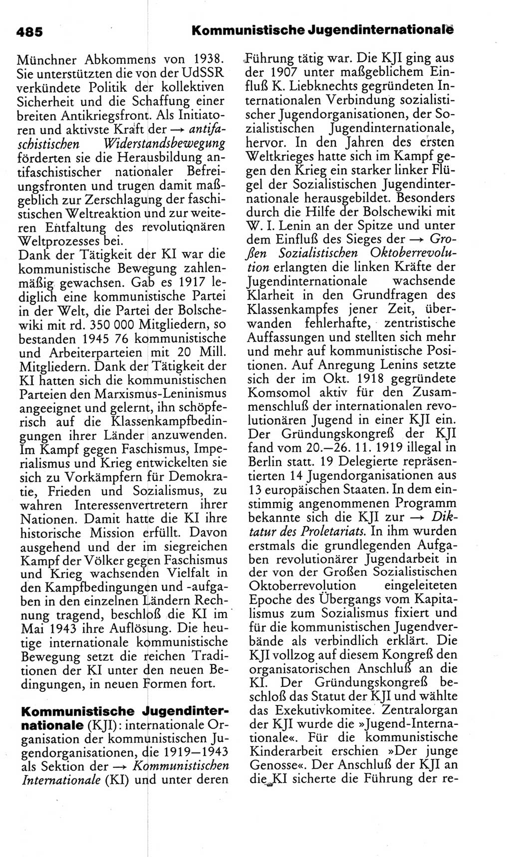 Kleines politisches Wörterbuch [Deutsche Demokratische Republik (DDR)] 1983, Seite 485 (Kl. pol. Wb. DDR 1983, S. 485)