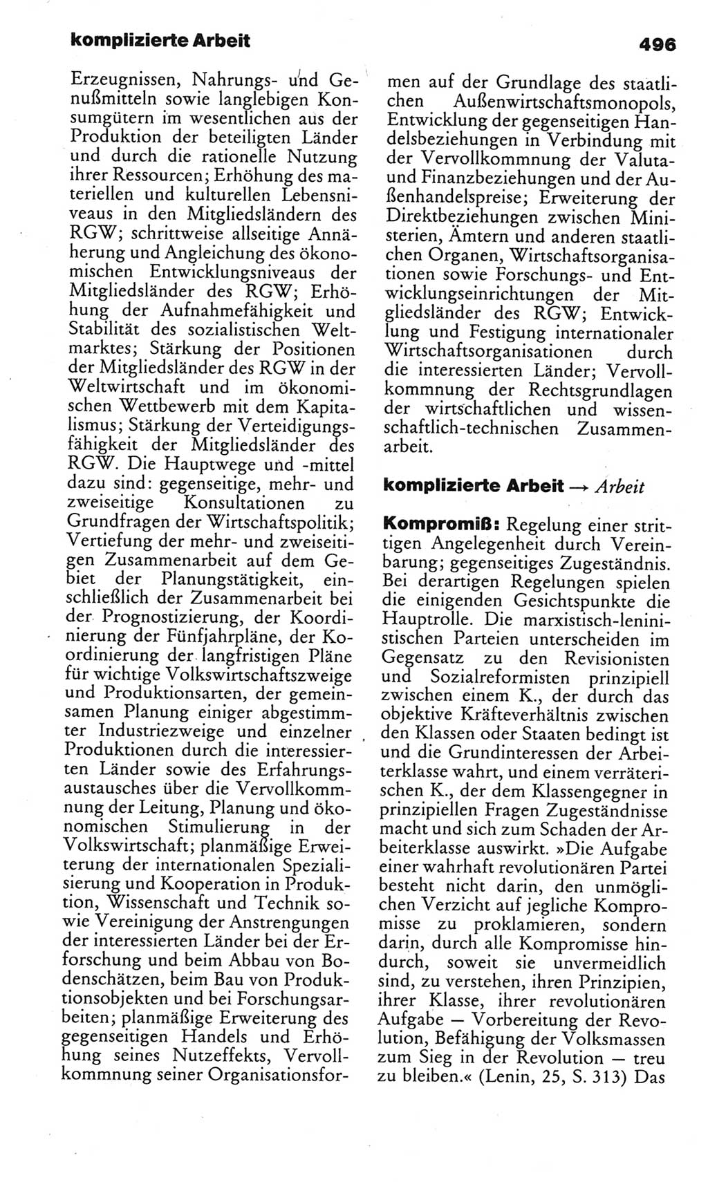 Kleines politisches Wörterbuch [Deutsche Demokratische Republik (DDR)] 1983, Seite 496 (Kl. pol. Wb. DDR 1983, S. 496)