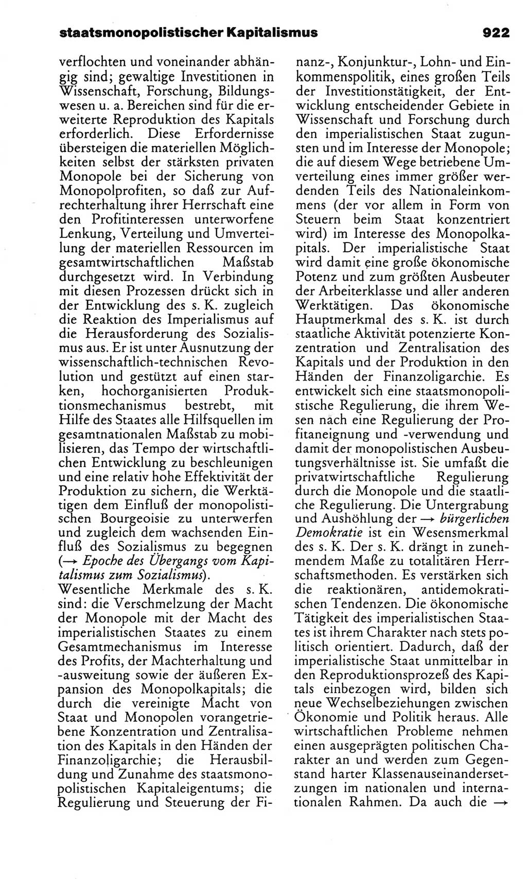 Kleines politisches Wörterbuch [Deutsche Demokratische Republik (DDR)] 1983, Seite 922 (Kl. pol. Wb. DDR 1983, S. 922)