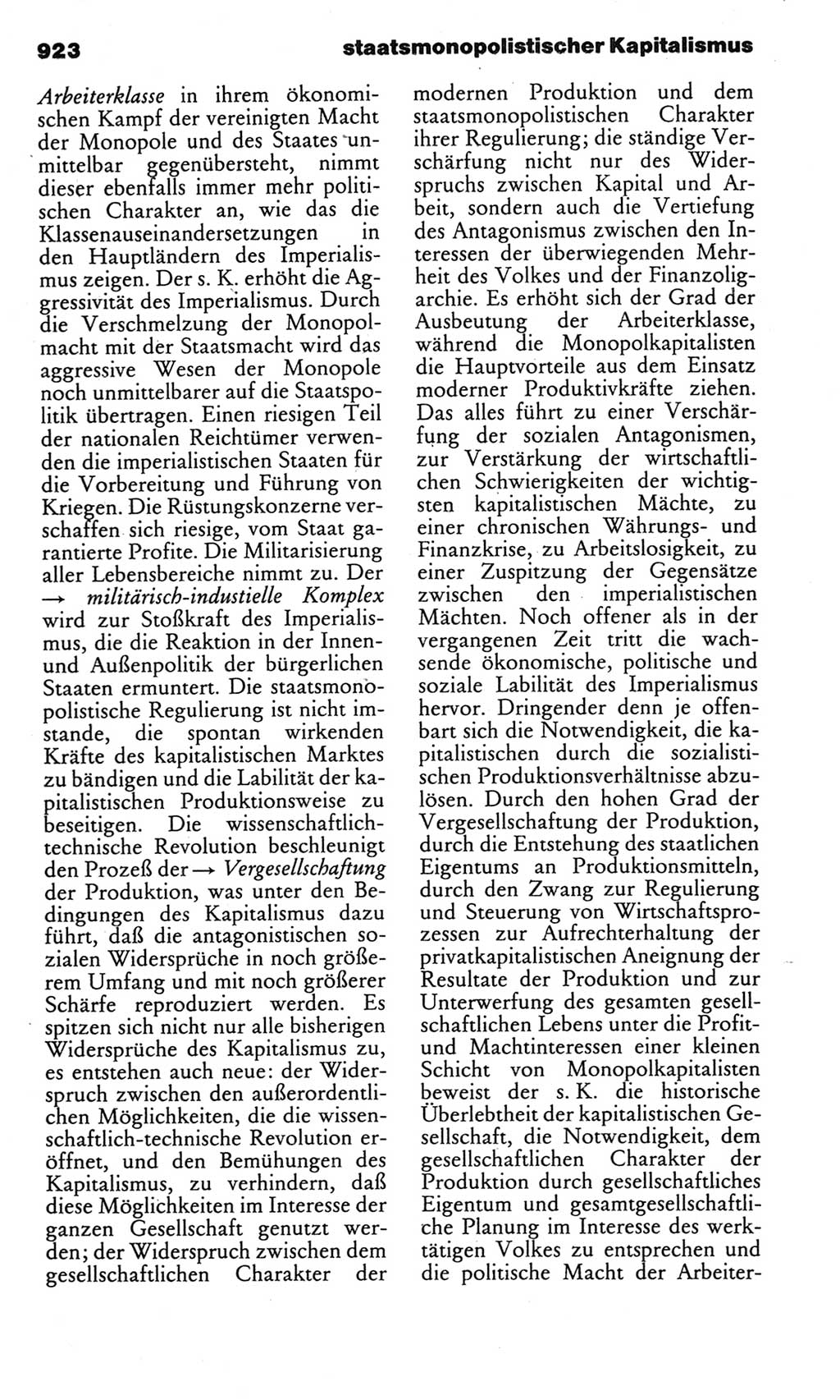 Kleines politisches Wörterbuch [Deutsche Demokratische Republik (DDR)] 1983, Seite 923 (Kl. pol. Wb. DDR 1983, S. 923)