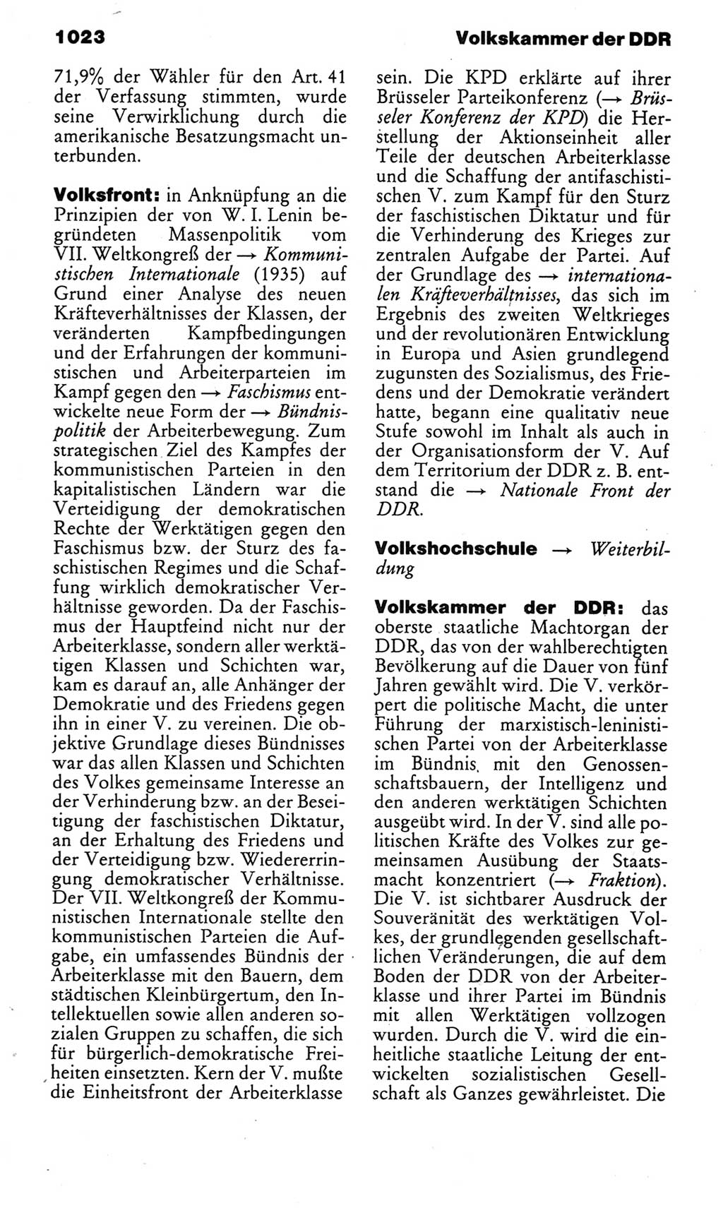 Kleines politisches Wörterbuch [Deutsche Demokratische Republik (DDR)] 1983, Seite 1023 (Kl. pol. Wb. DDR 1983, S. 1023)