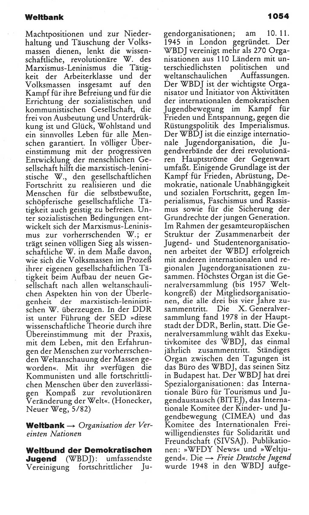 Kleines politisches Wörterbuch [Deutsche Demokratische Republik (DDR)] 1983, Seite 1054 (Kl. pol. Wb. DDR 1983, S. 1054)