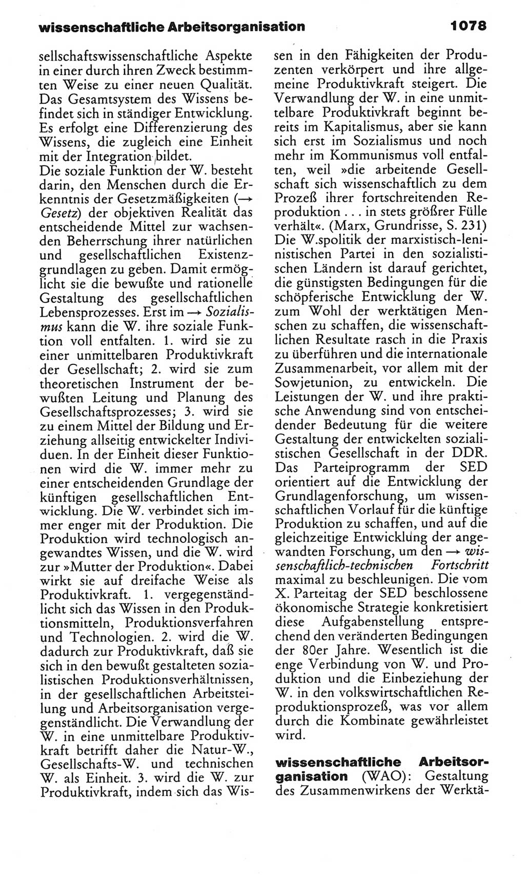 Kleines politisches Wörterbuch [Deutsche Demokratische Republik (DDR)] 1983, Seite 1078 (Kl. pol. Wb. DDR 1983, S. 1078)