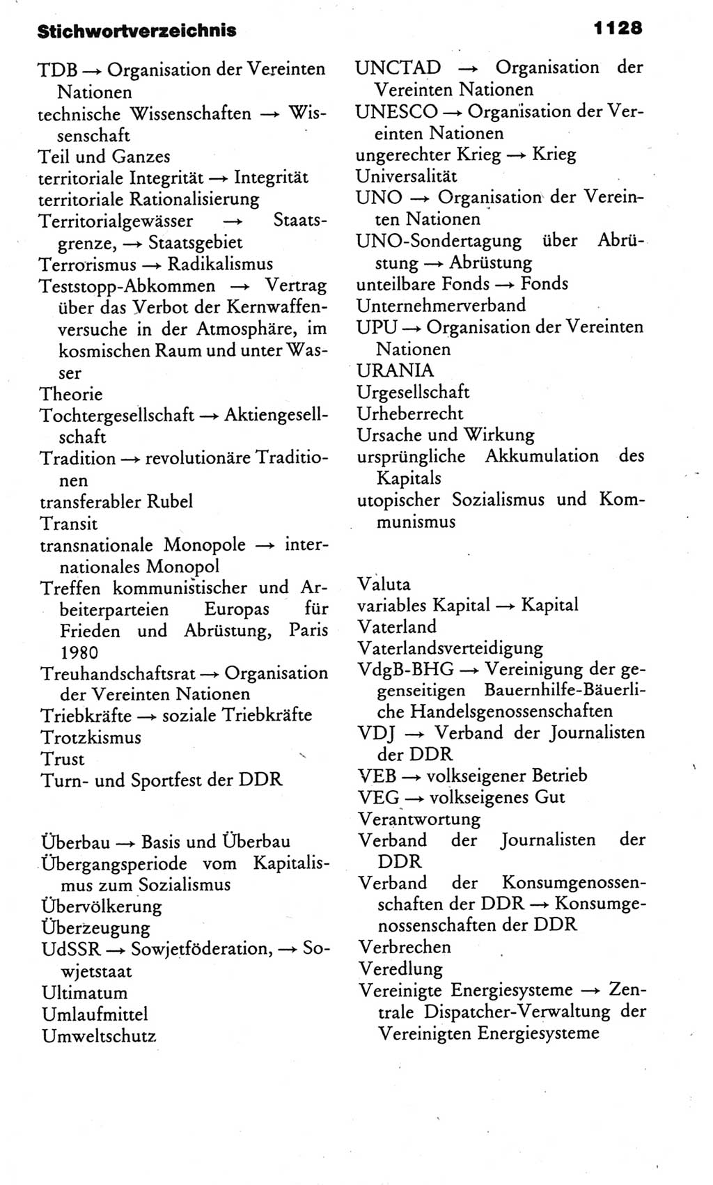 Kleines politisches Wörterbuch [Deutsche Demokratische Republik (DDR)] 1983, Seite 1128 (Kl. pol. Wb. DDR 1983, S. 1128)