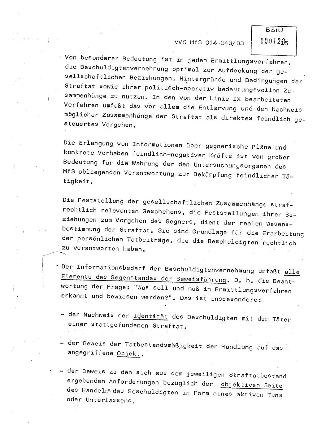 Lektion Ministerium für Staatssicherheit (MfS) [Deutsche Demokratische Republik (DDR)], Hauptabteilung (HA) Ⅸ, Vertrauliche Verschlußsache (VVS) o014-343/83, Berlin 1983, Seite 15 (Lekt. MfS DDR HA Ⅸ VVS o014-343/83 1983, S. 15)