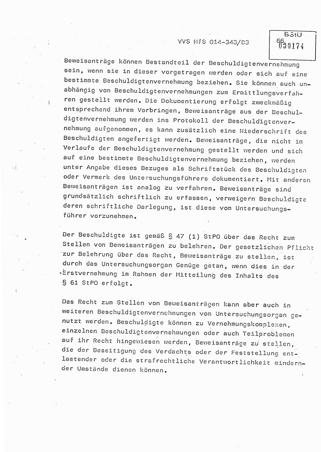 Lektion Ministerium für Staatssicherheit (MfS) [Deutsche Demokratische Republik (DDR)], Hauptabteilung (HA) Ⅸ, Vertrauliche Verschlußsache (VVS) o014-343/83, Berlin 1983, Seite 66 (Lekt. MfS DDR HA Ⅸ VVS o014-343/83 1983, S. 66)