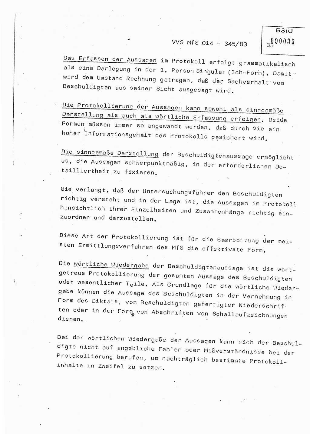 Lektion Ministerium für Staatssicherheit (MfS) [Deutsche Demokratische Republik (DDR)], Hauptabteilung (HA) Ⅸ, Vertrauliche Verschlußsache (VVS) o014-345/83, Berlin 1983, Seite 33 (Lekt. MfS DDR HA Ⅸ VVS o014-345/83 1983, S. 33)