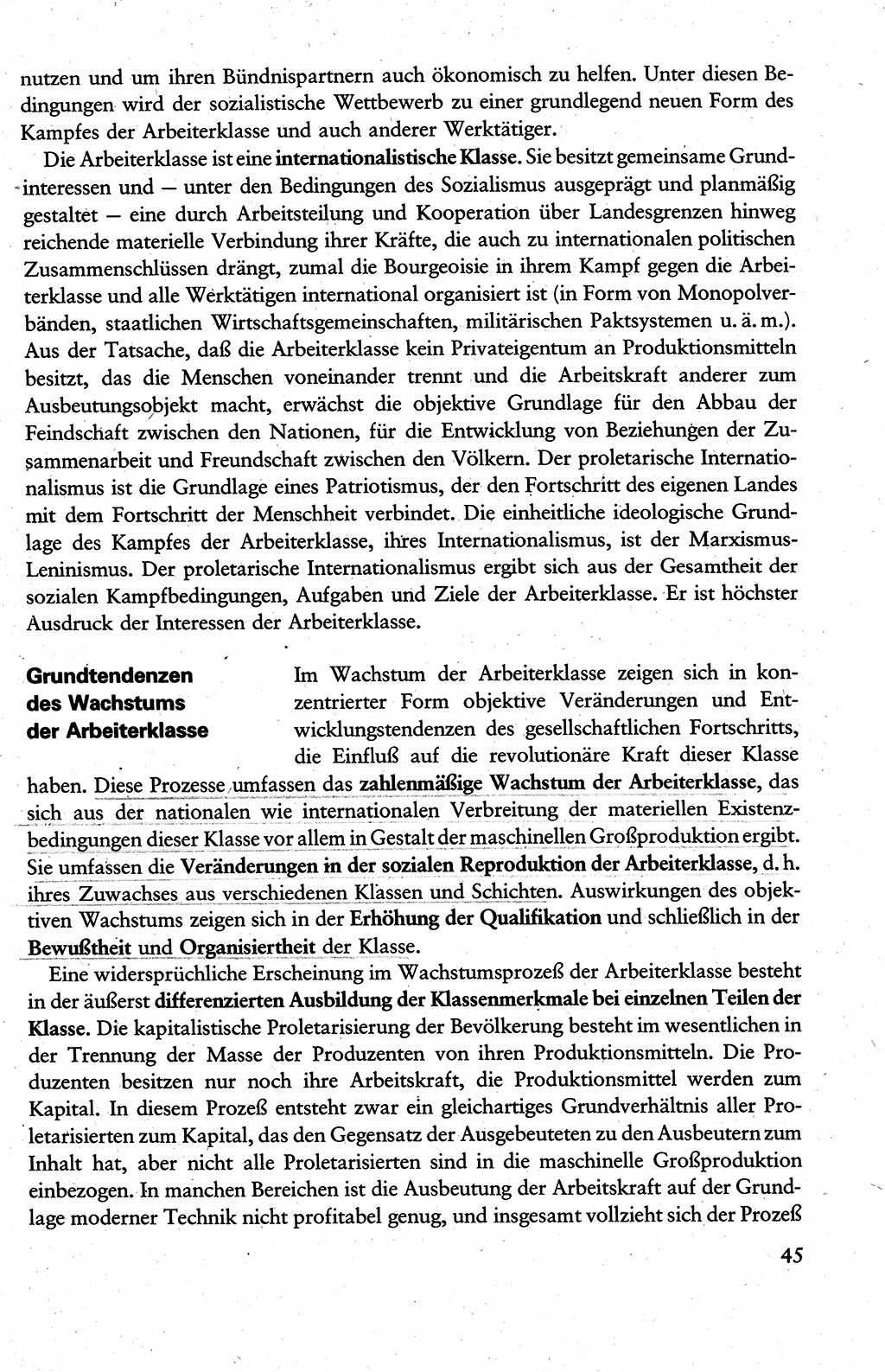 Wissenschaftlicher Kommunismus [Deutsche Demokratische Republik (DDR)], Lehrbuch für das marxistisch-leninistische Grundlagenstudium 1983, Seite 45 (Wiss. Komm. DDR Lb. 1983, S. 45)