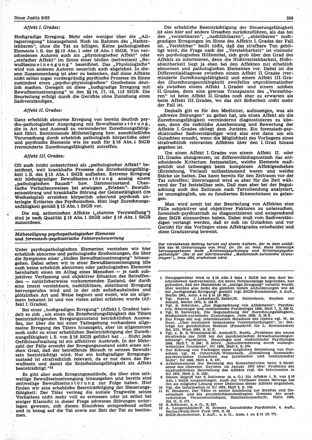 Neue Justiz (NJ), Zeitschrift für sozialistisches Recht und Gesetzlichkeit [Deutsche Demokratische Republik (DDR)], 37. Jahrgang 1983, Seite 359 (NJ DDR 1983, S. 359)