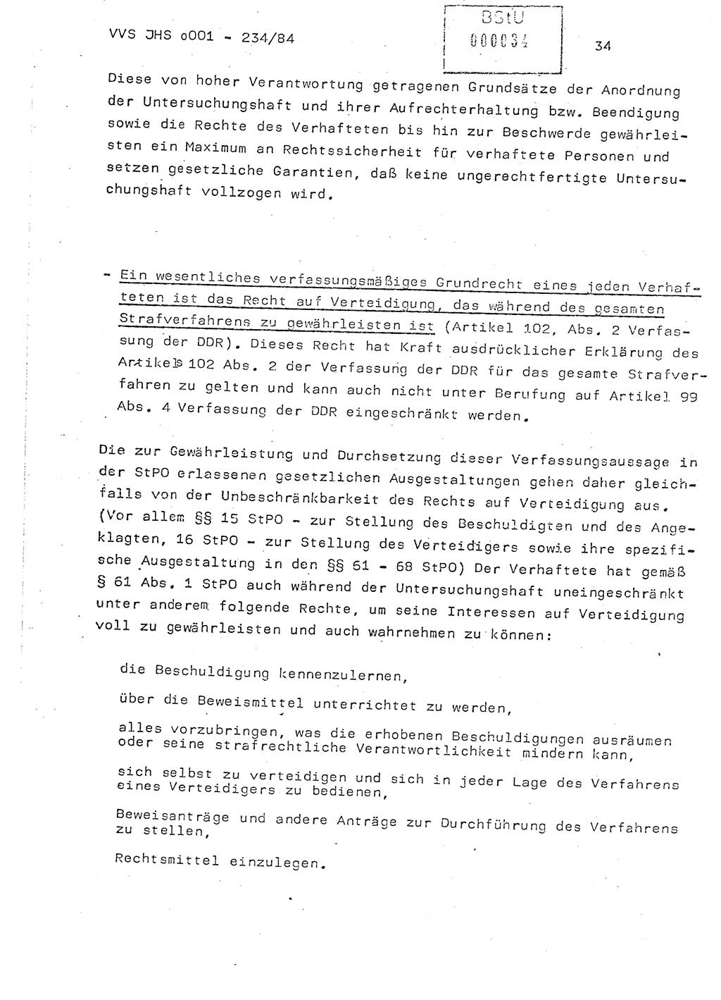 Dissertation Oberst Siegfried Rataizick (Abt. ⅩⅣ), Oberstleutnant Volkmar Heinz (Abt. ⅩⅣ), Oberstleutnant Werner Stein (HA Ⅸ), Hauptmann Heinz Conrad (JHS), Ministerium für Staatssicherheit (MfS) [Deutsche Demokratische Republik (DDR)], Juristische Hochschule (JHS), Vertrauliche Verschlußsache (VVS) o001-234/84, Potsdam 1984, Seite 34 (Diss. MfS DDR JHS VVS o001-234/84 1984, S. 34)
