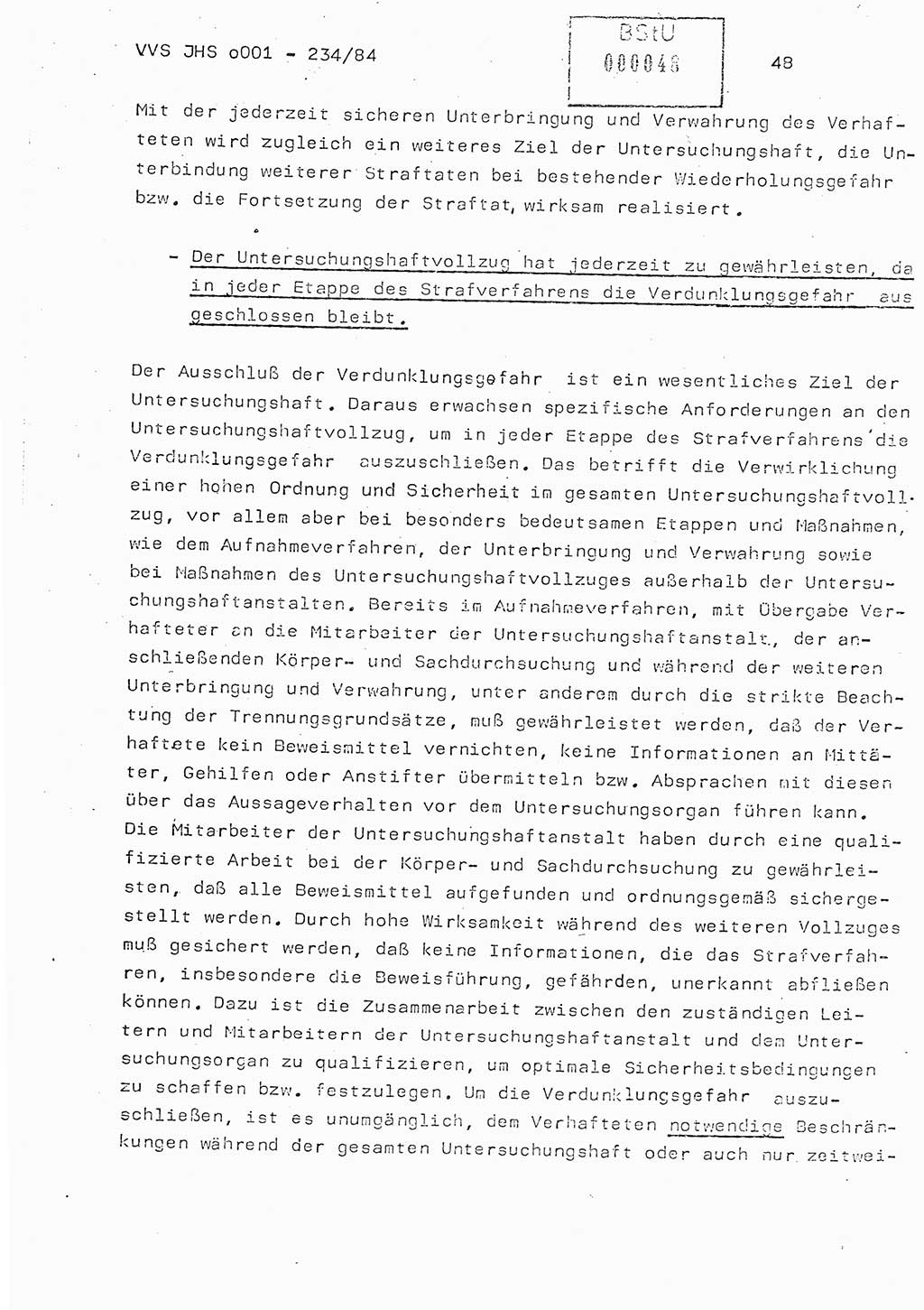 Dissertation Oberst Siegfried Rataizick (Abt. ⅩⅣ), Oberstleutnant Volkmar Heinz (Abt. ⅩⅣ), Oberstleutnant Werner Stein (HA Ⅸ), Hauptmann Heinz Conrad (JHS), Ministerium für Staatssicherheit (MfS) [Deutsche Demokratische Republik (DDR)], Juristische Hochschule (JHS), Vertrauliche Verschlußsache (VVS) o001-234/84, Potsdam 1984, Seite 48 (Diss. MfS DDR JHS VVS o001-234/84 1984, S. 48)