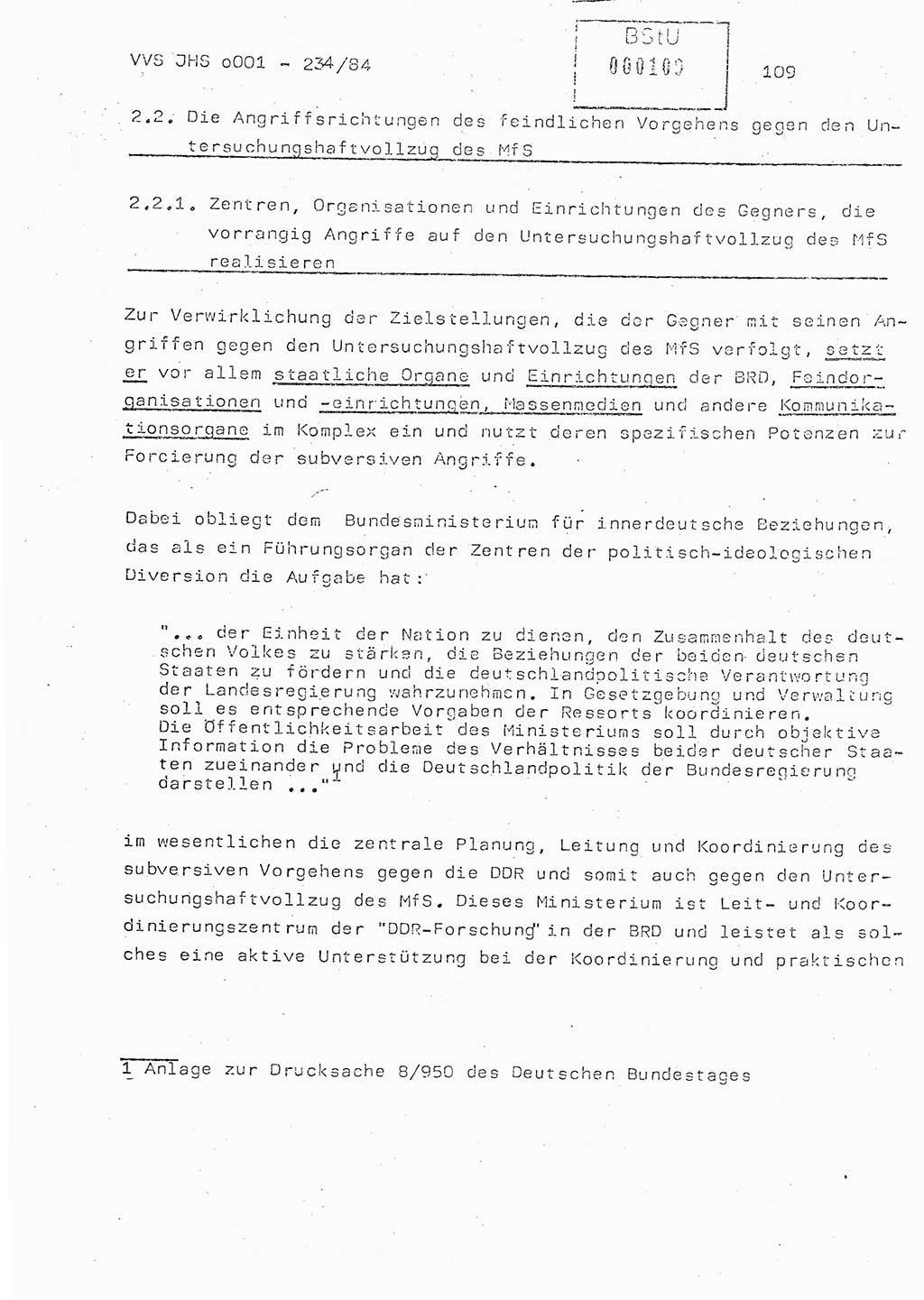 Dissertation Oberst Siegfried Rataizick (Abt. ⅩⅣ), Oberstleutnant Volkmar Heinz (Abt. ⅩⅣ), Oberstleutnant Werner Stein (HA Ⅸ), Hauptmann Heinz Conrad (JHS), Ministerium für Staatssicherheit (MfS) [Deutsche Demokratische Republik (DDR)], Juristische Hochschule (JHS), Vertrauliche Verschlußsache (VVS) o001-234/84, Potsdam 1984, Seite 109 (Diss. MfS DDR JHS VVS o001-234/84 1984, S. 109)
