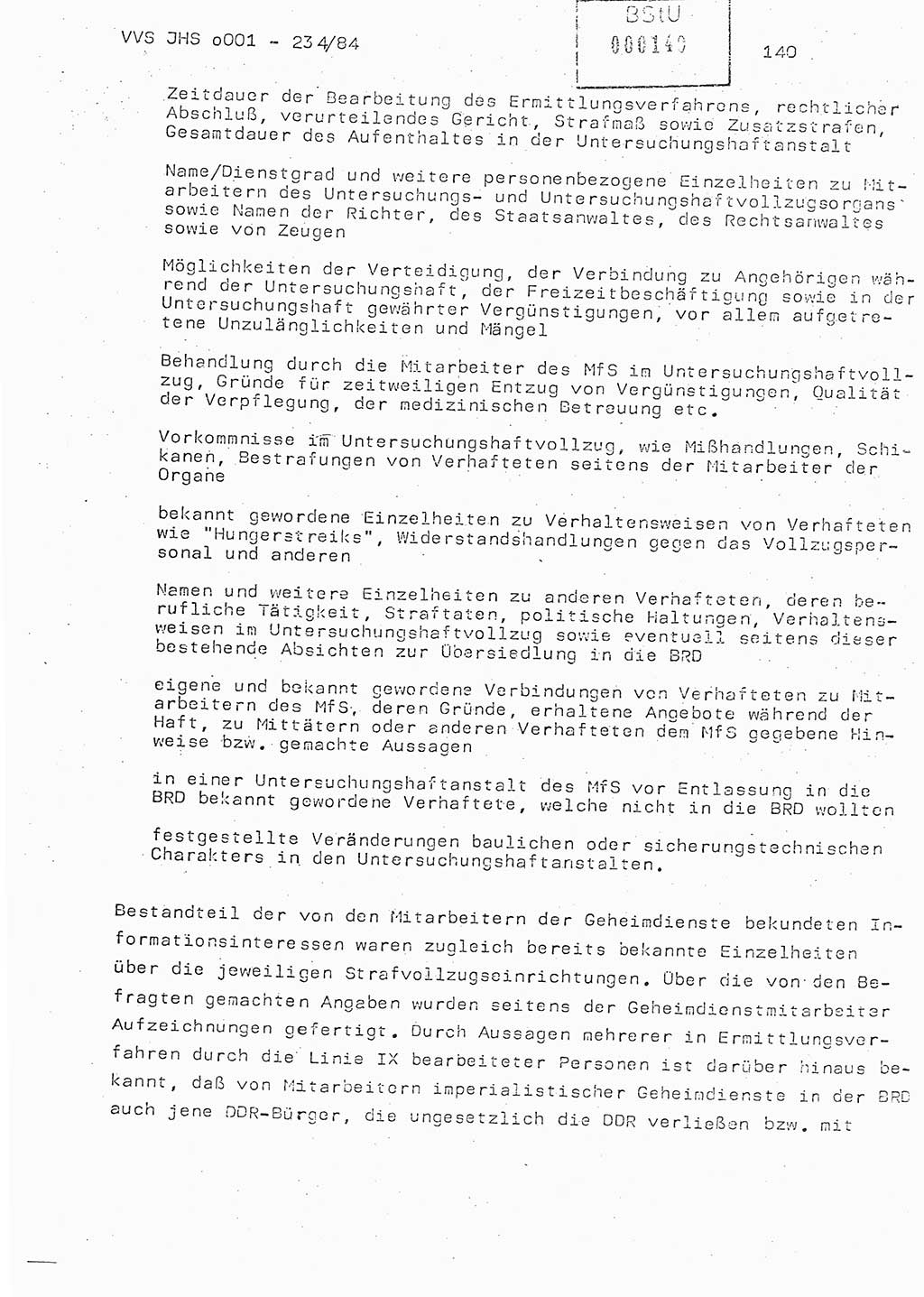 Dissertation Oberst Siegfried Rataizick (Abt. ⅩⅣ), Oberstleutnant Volkmar Heinz (Abt. ⅩⅣ), Oberstleutnant Werner Stein (HA Ⅸ), Hauptmann Heinz Conrad (JHS), Ministerium für Staatssicherheit (MfS) [Deutsche Demokratische Republik (DDR)], Juristische Hochschule (JHS), Vertrauliche Verschlußsache (VVS) o001-234/84, Potsdam 1984, Seite 140 (Diss. MfS DDR JHS VVS o001-234/84 1984, S. 140)