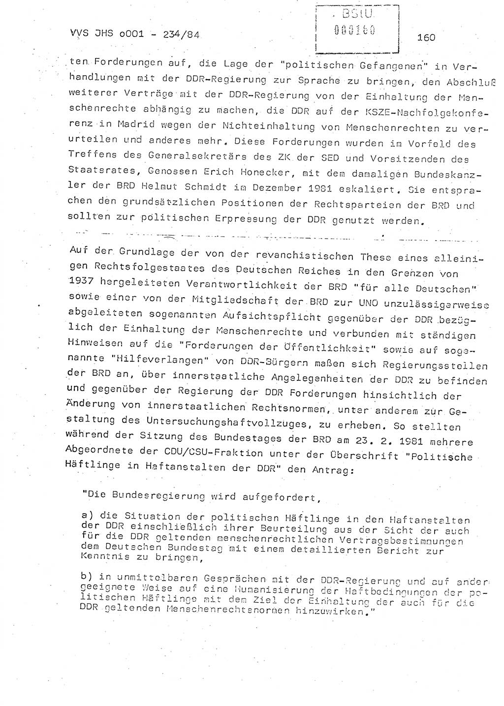 Dissertation Oberst Siegfried Rataizick (Abt. ⅩⅣ), Oberstleutnant Volkmar Heinz (Abt. ⅩⅣ), Oberstleutnant Werner Stein (HA Ⅸ), Hauptmann Heinz Conrad (JHS), Ministerium für Staatssicherheit (MfS) [Deutsche Demokratische Republik (DDR)], Juristische Hochschule (JHS), Vertrauliche Verschlußsache (VVS) o001-234/84, Potsdam 1984, Seite 160 (Diss. MfS DDR JHS VVS o001-234/84 1984, S. 160)